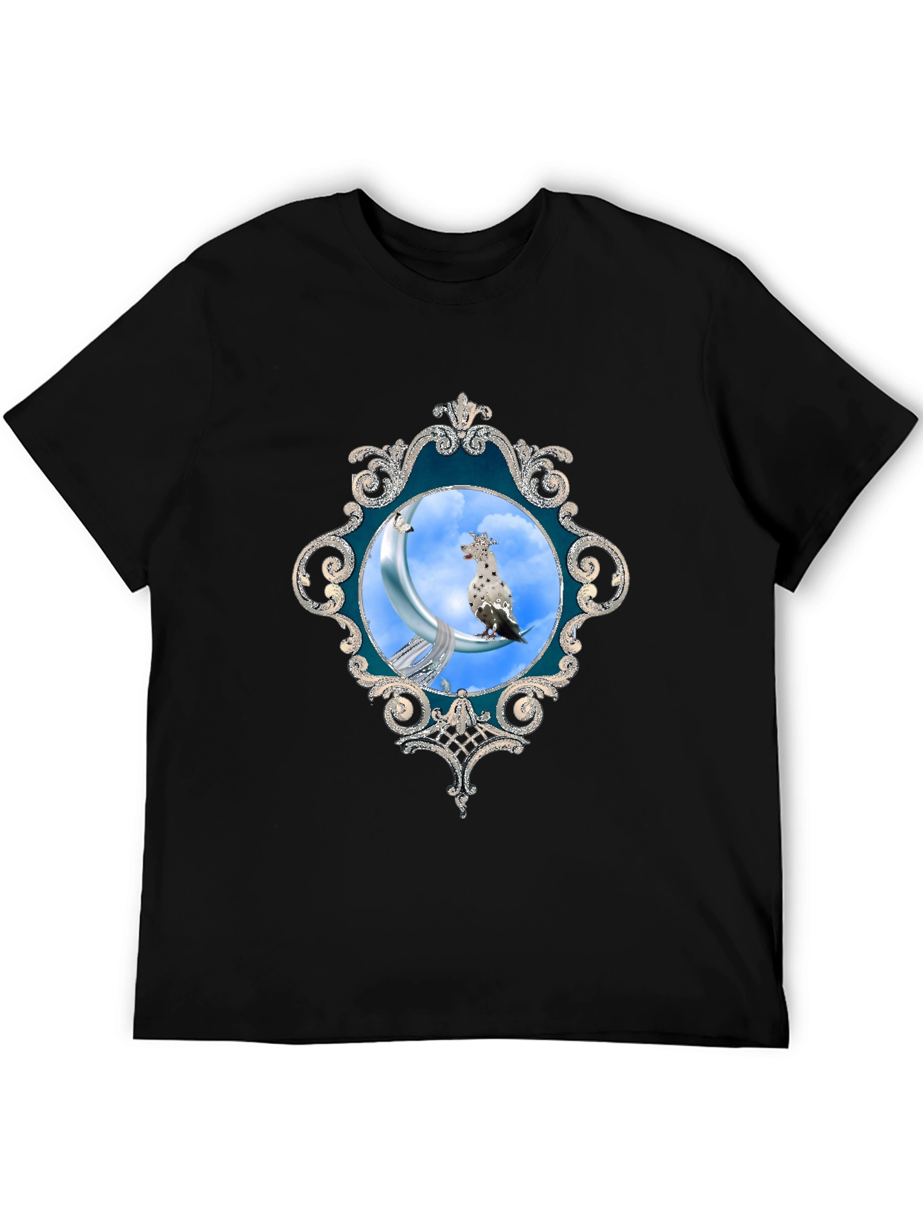 Black Moon Bird T-Shirt - Unique Graphic Tee view 5