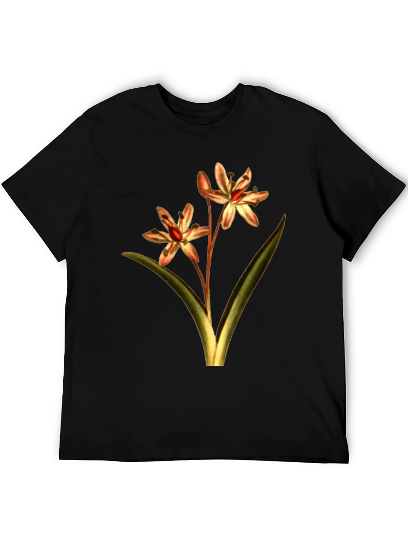 Black Floral Print Black T-Shirt view 5