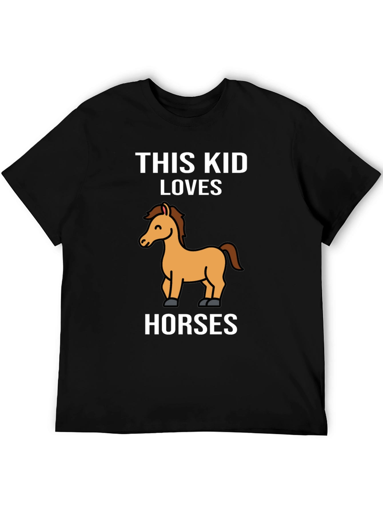 Black This Kid Loves Horses T-Shirt - Black Cotton Tee view 5