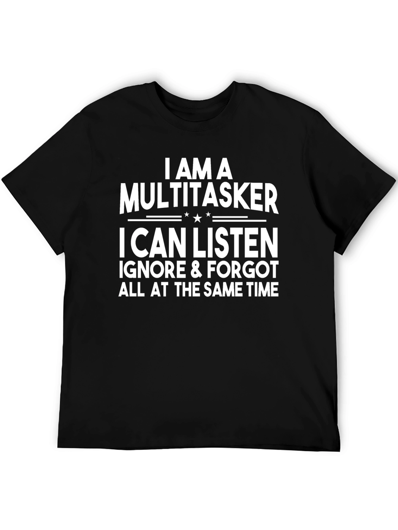 Black Multitasker Graphic T-Shirt - Funny Statement Tee view 5