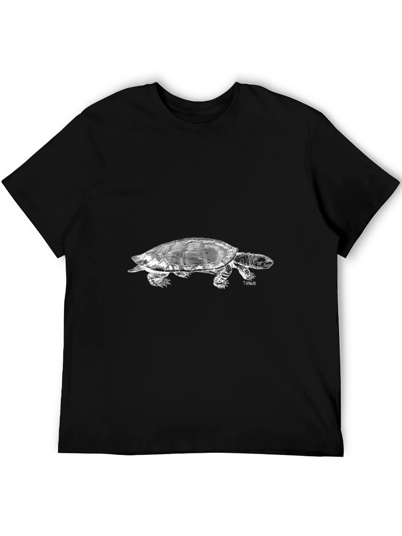 Black Black Turtle Graphic Tee - Cool Animal Design view 5