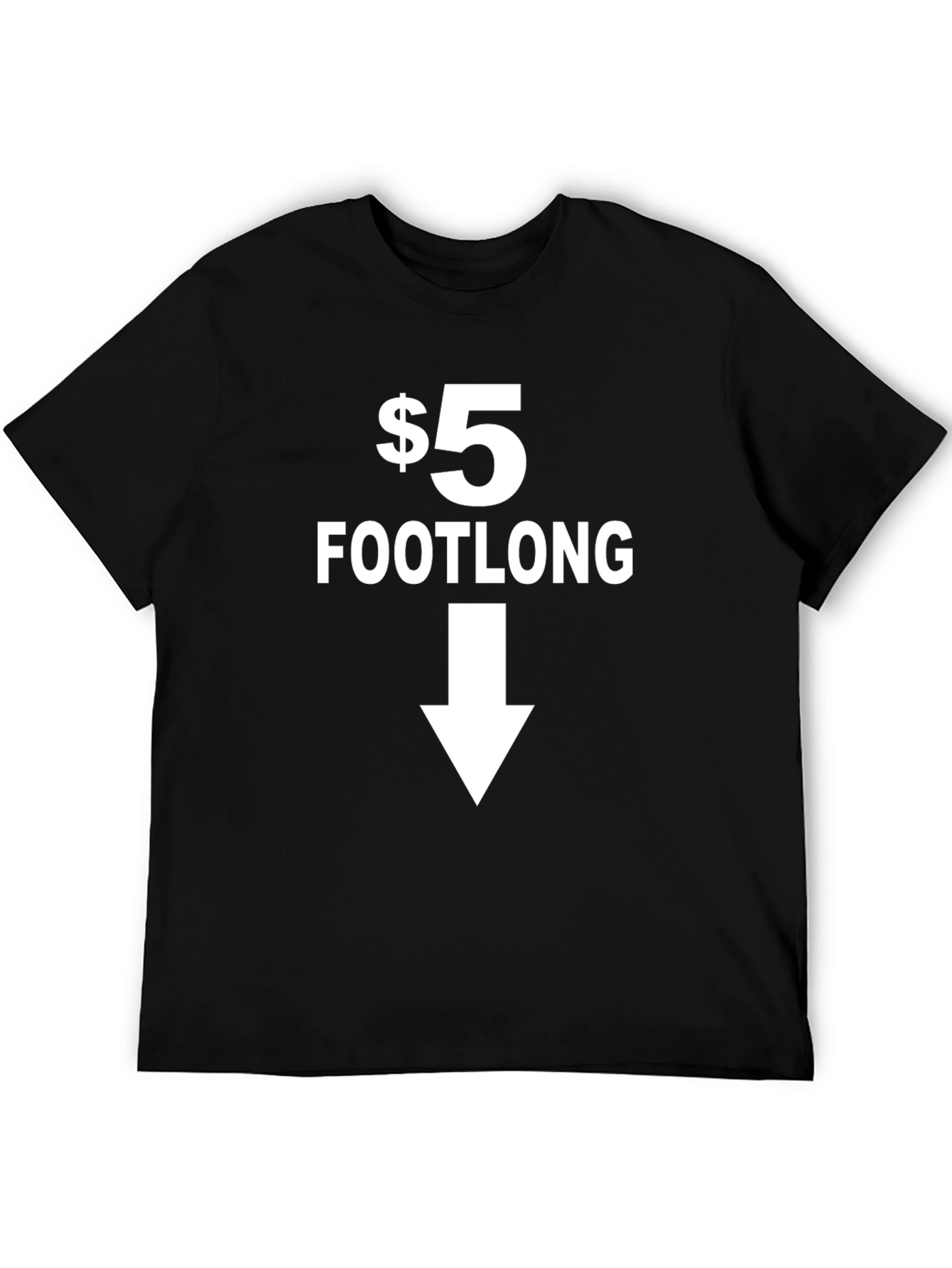 Black $5 Footlong Black Graphic T-Shirt - Point Down view 5