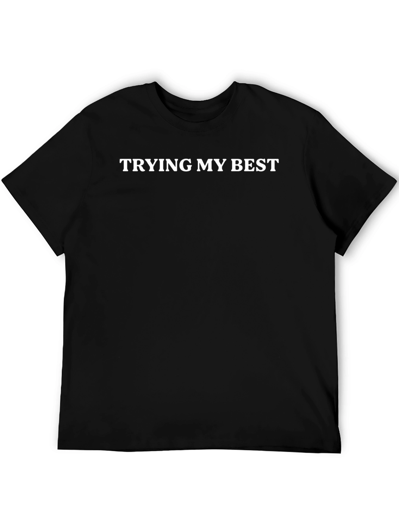 Black Trying My Best T-Shirt - Men's Casual Tee view 5