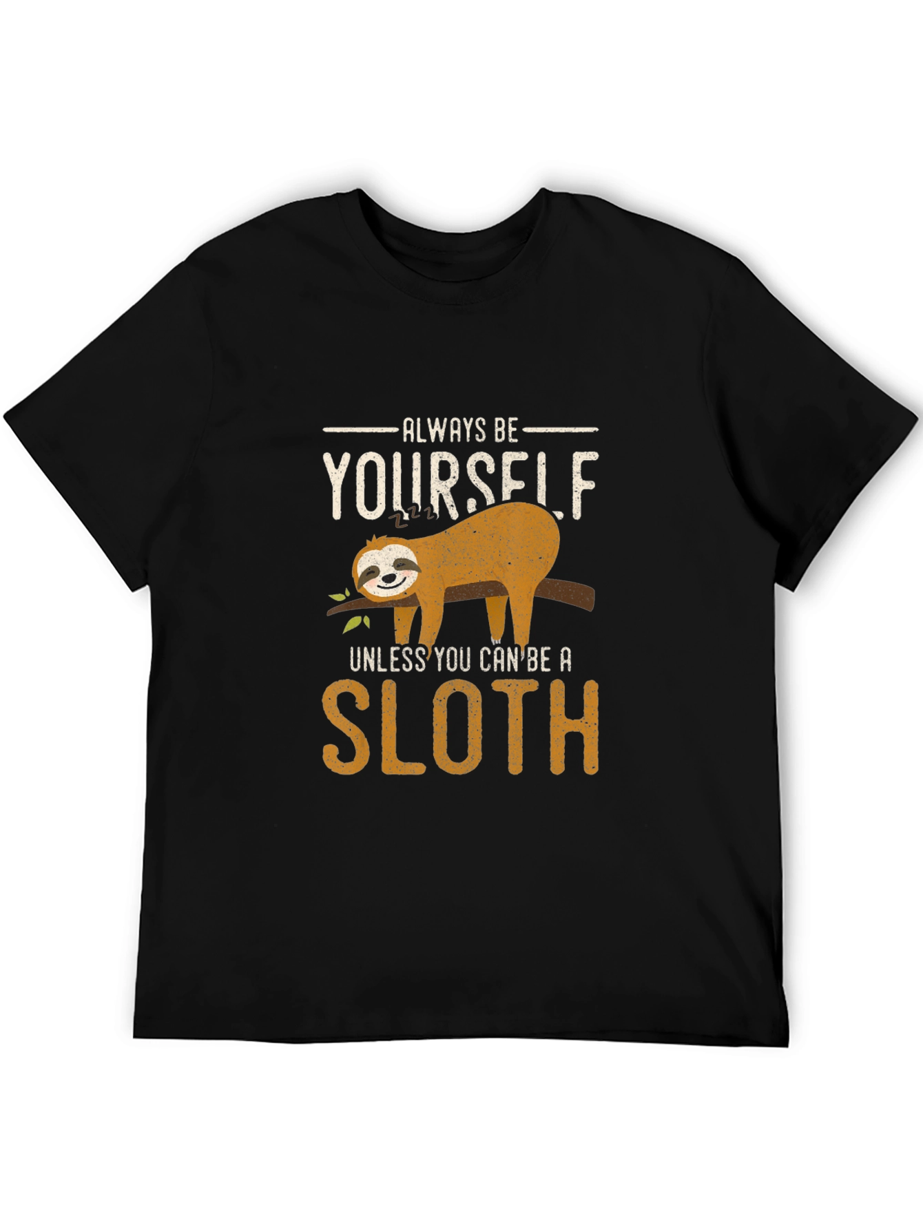 Black Always Be Yourself Sloth Graphic Tee view 5