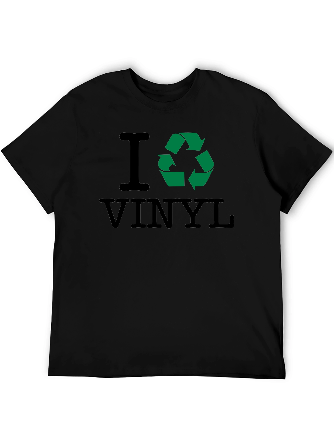 Black I Recycle Vinyl T-Shirt view 5