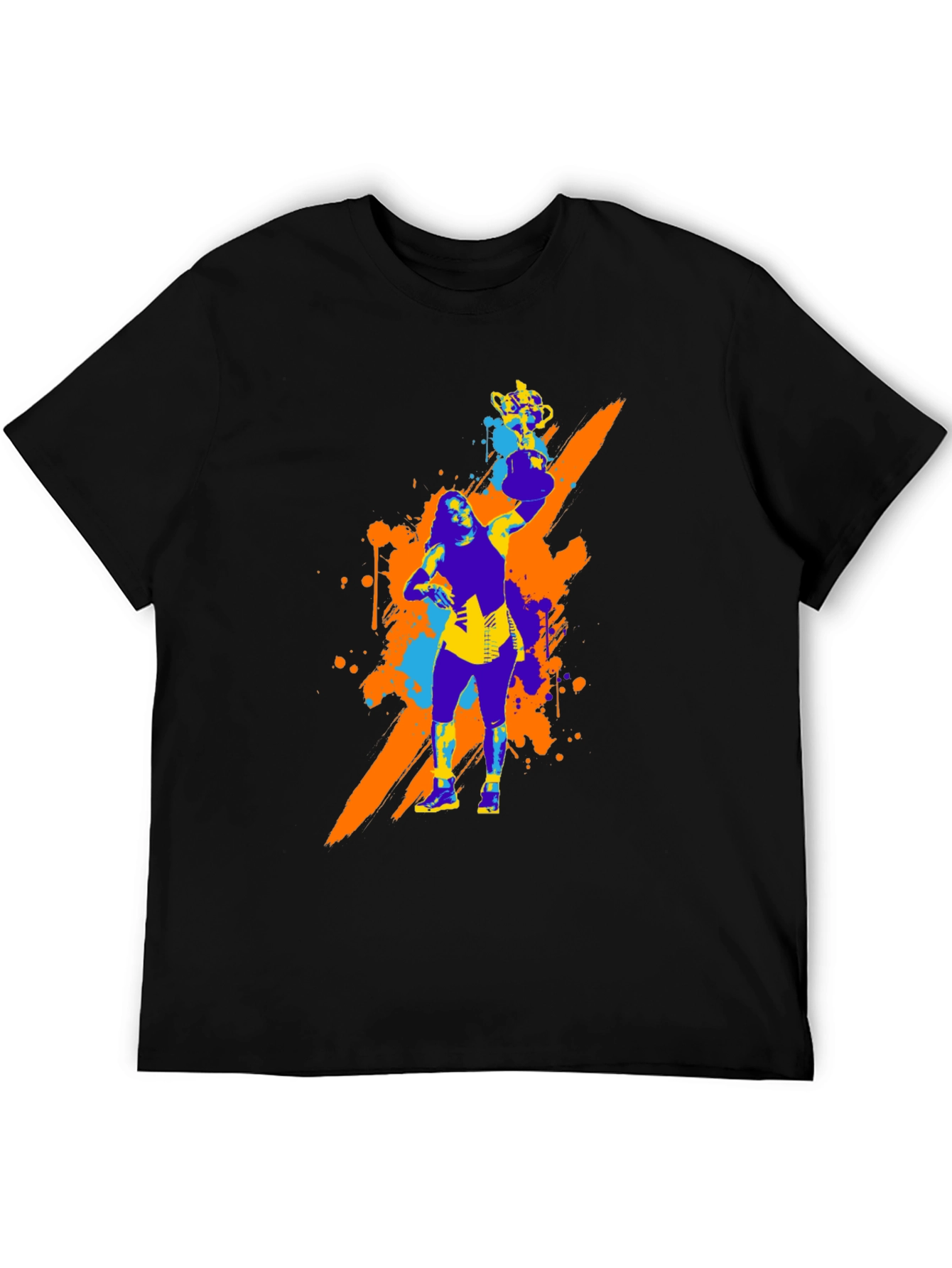Black Bold Graphic Tee - Woman with Trophy view 5