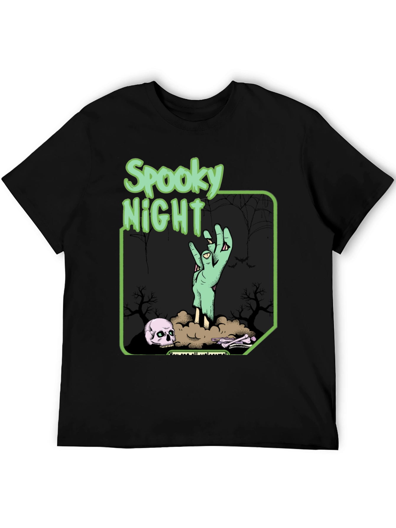 Black Spooky Night Graphic T-Shirt view 5
