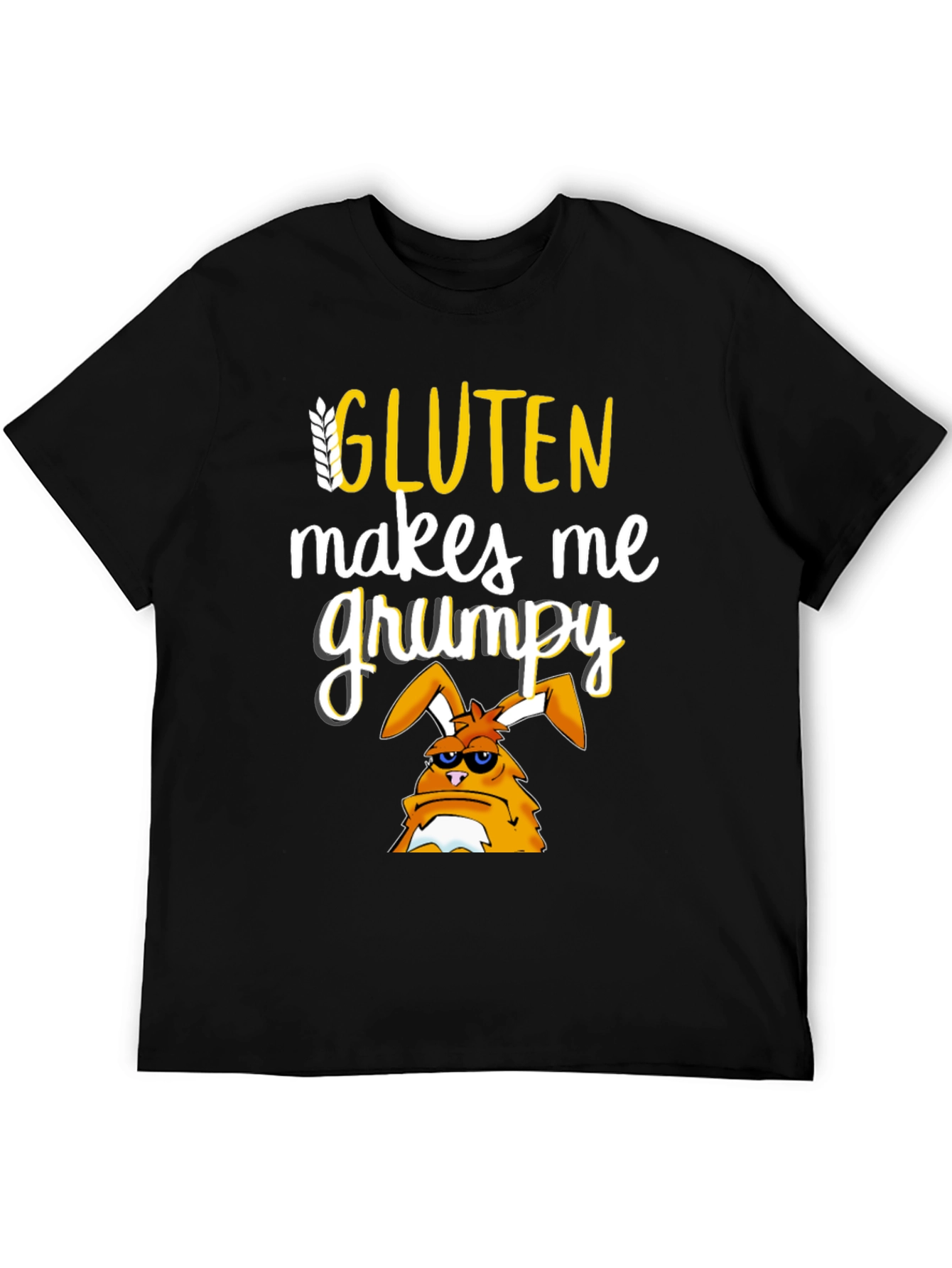 Black Gluten Makes Me Grumpy T-Shirt view 5