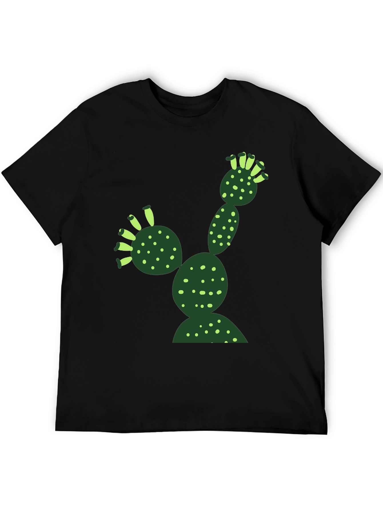 Black Cool Cactus T-Shirt - Black Cotton Blend view 5