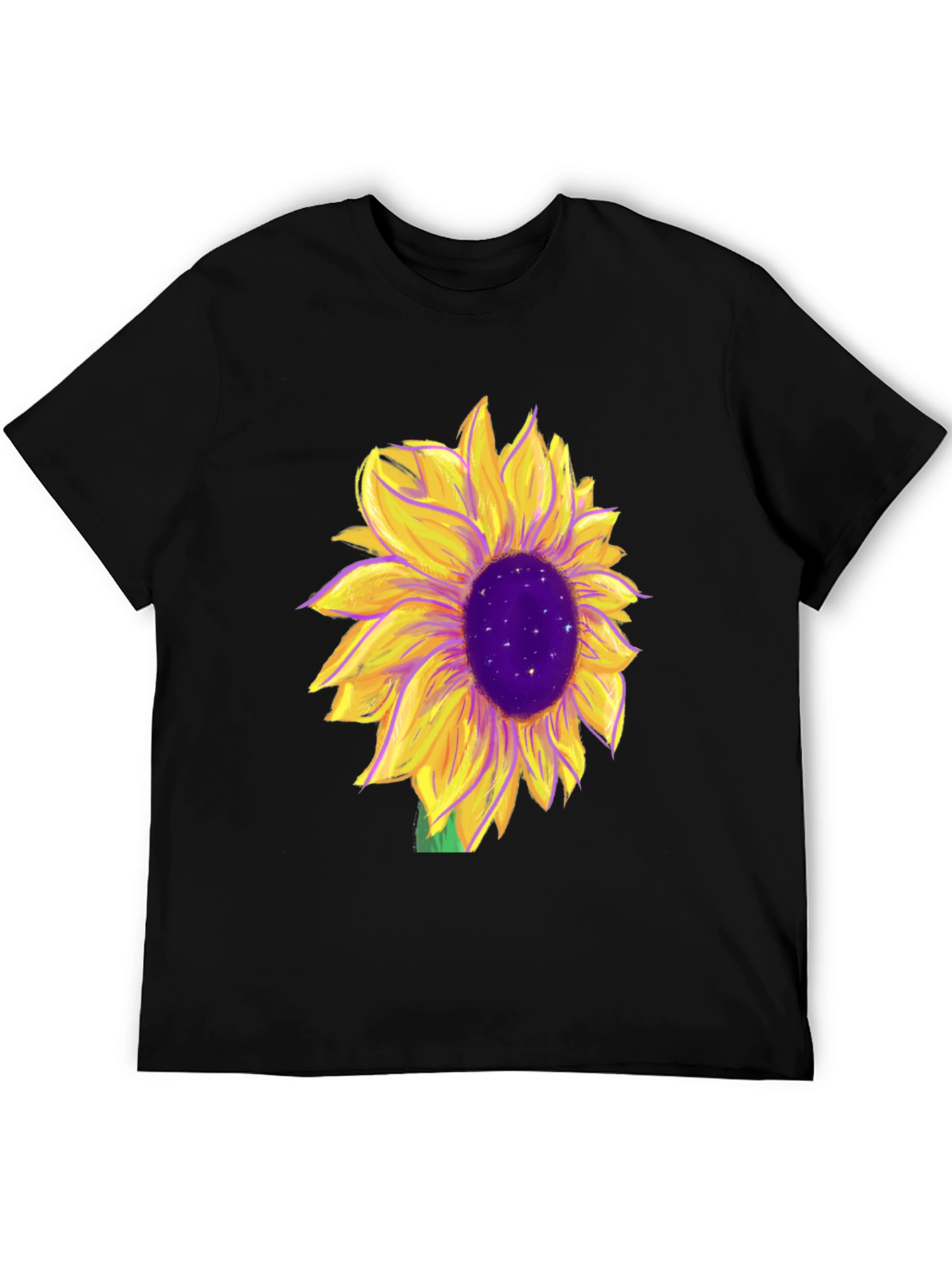 Black Sunflower Graphic Tee - Black Cotton Blend view 5