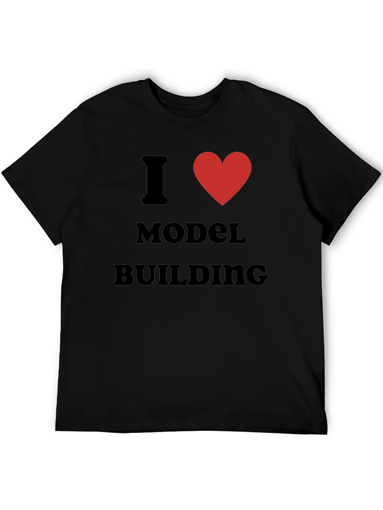 Black I Love Model Building Black T-Shirt view 5