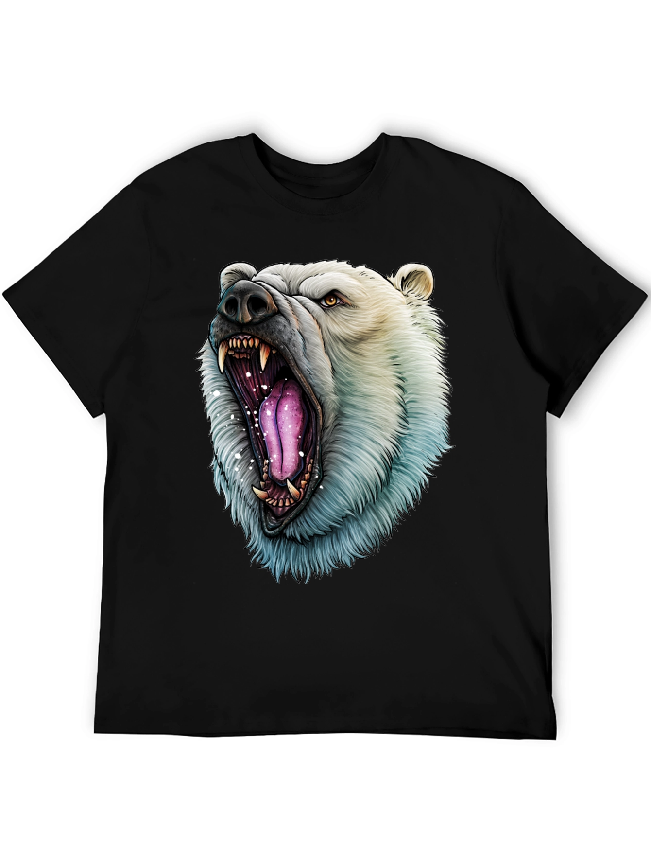 Black Polar Bear Graphic Tee - Roaring Wild Style view 5