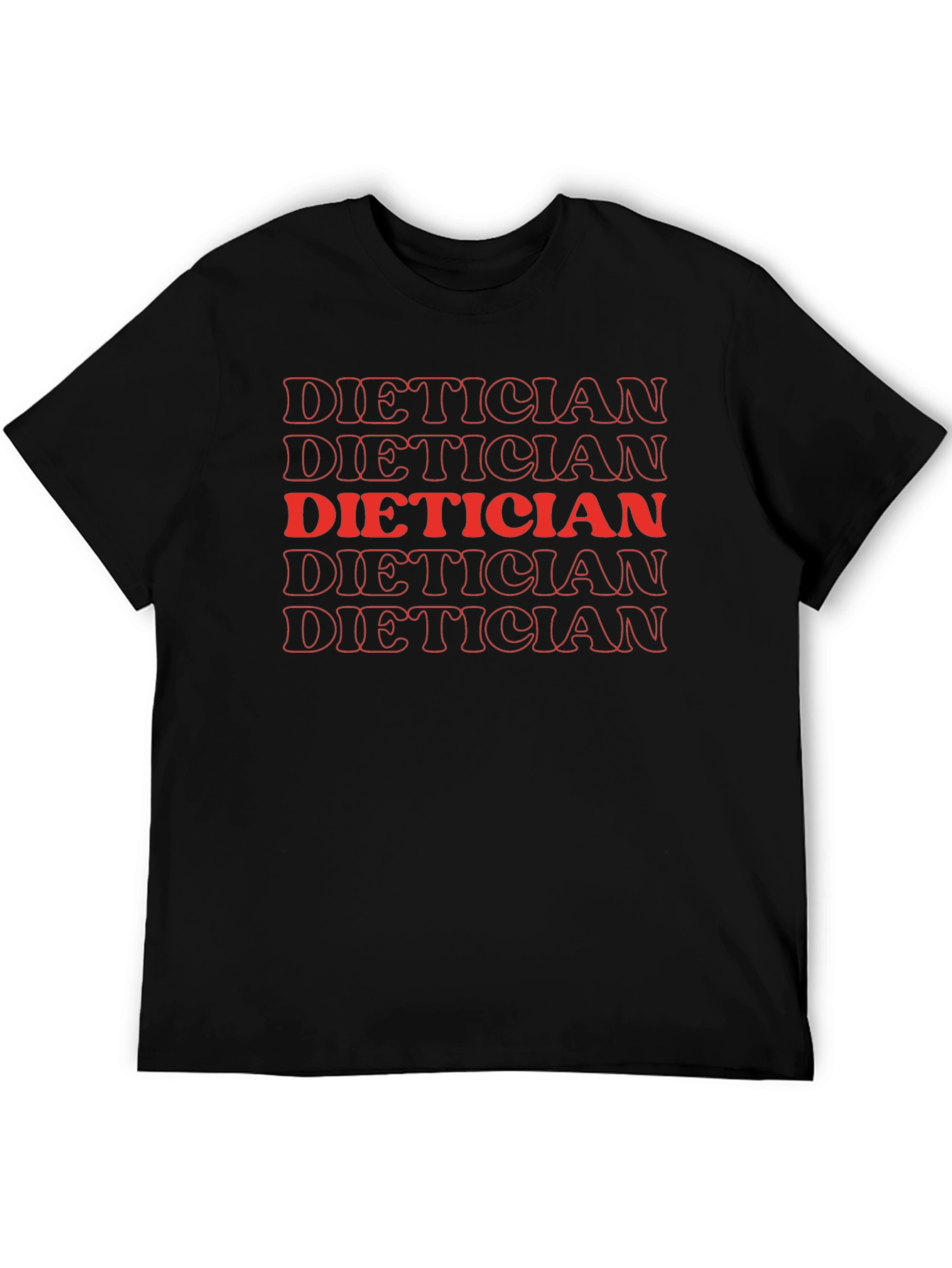 Black Dietician Repeat Graphic Tee - Black Crew Neck view 5