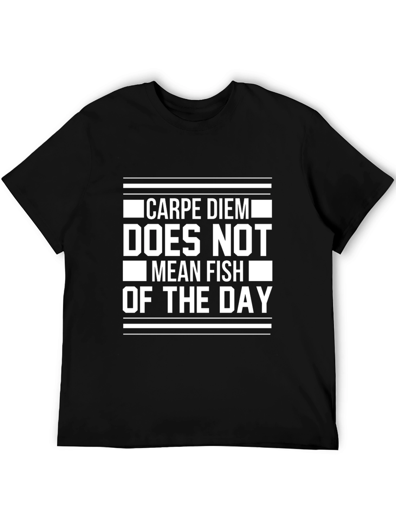 Black Carpe Diem Funny Graphic T-Shirt view 5
