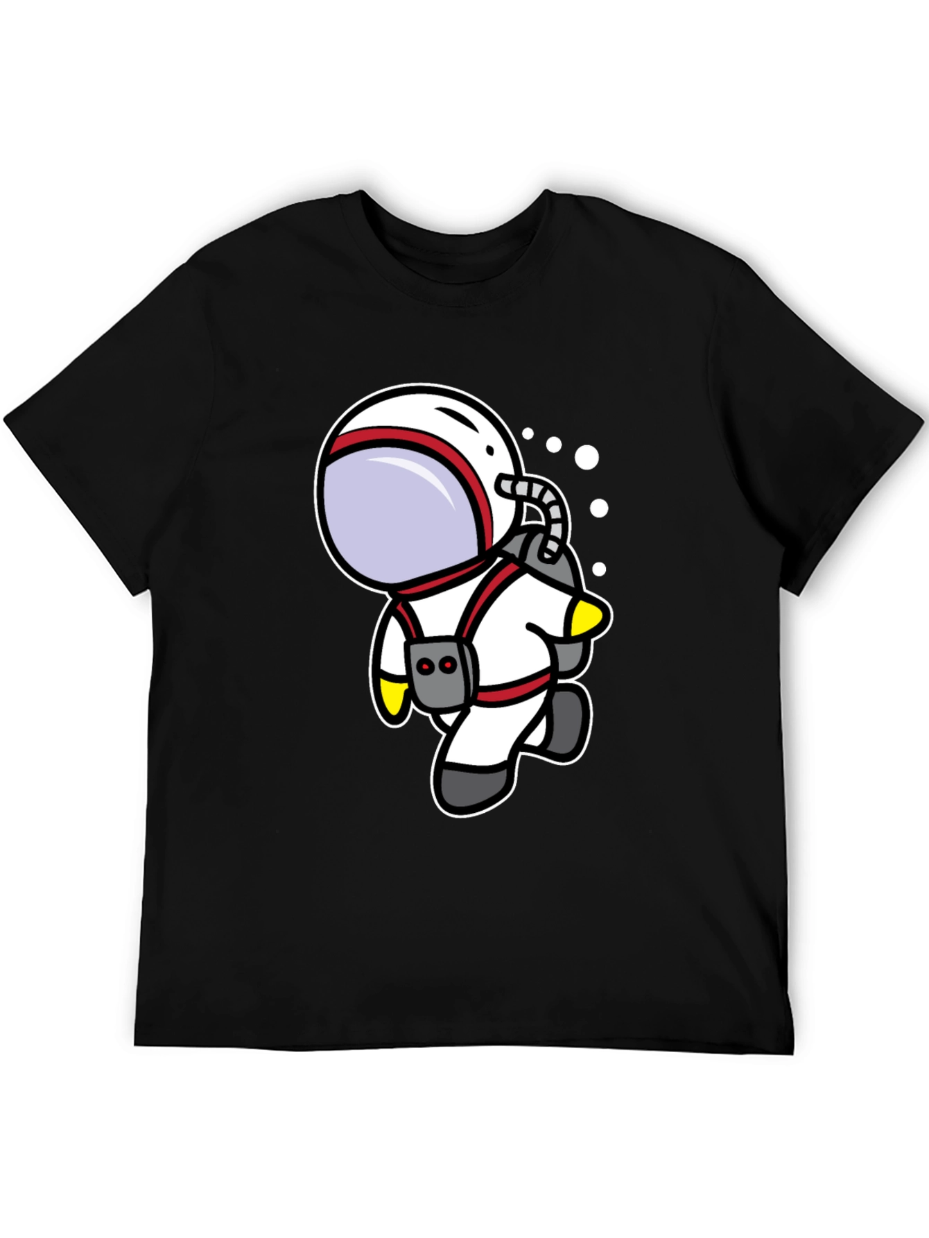 Black Cartoon Astronaut Black T-Shirt view 5
