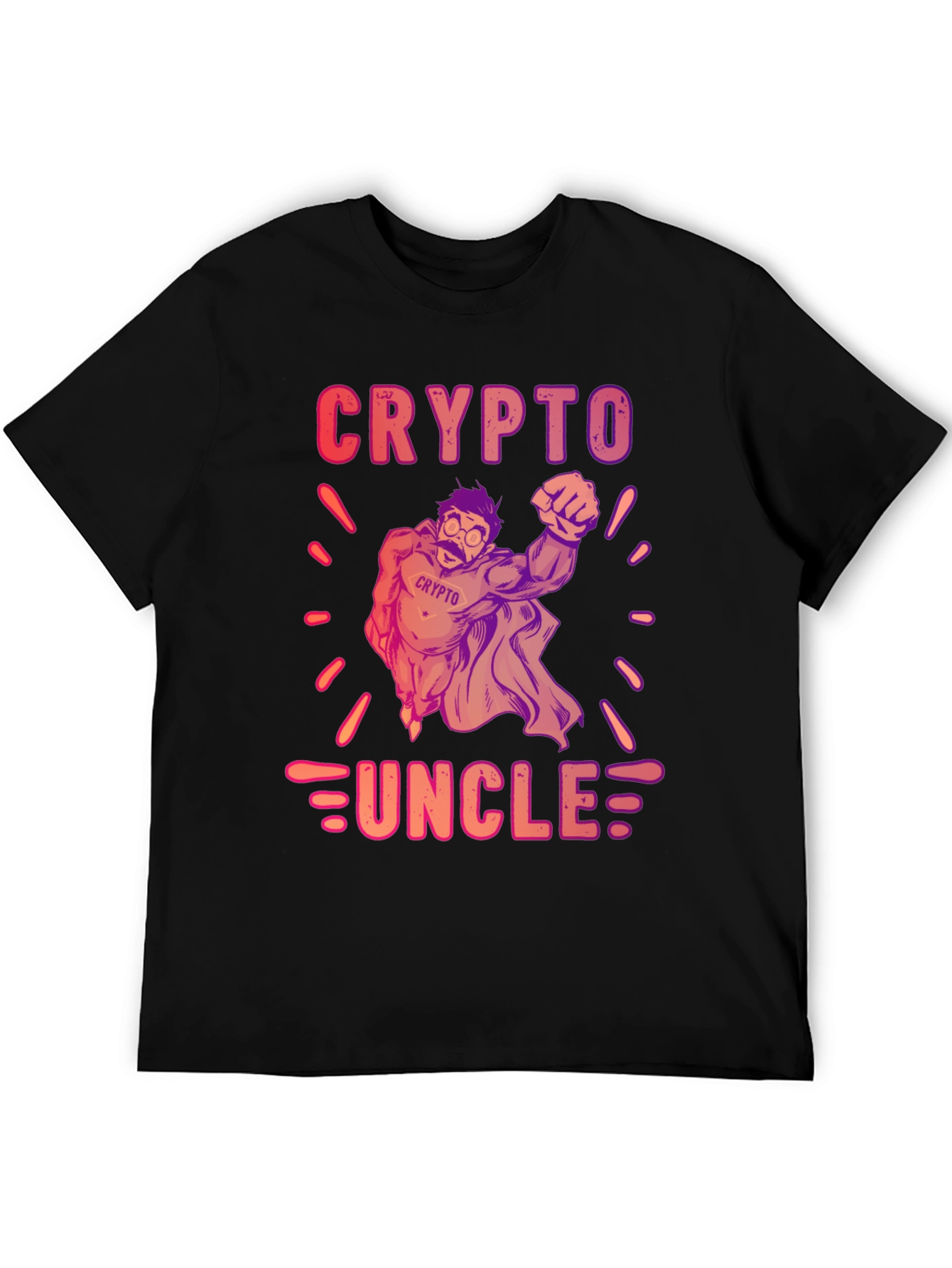 Black Crypto Uncle Graphic T-Shirt - Trendy Design view 5