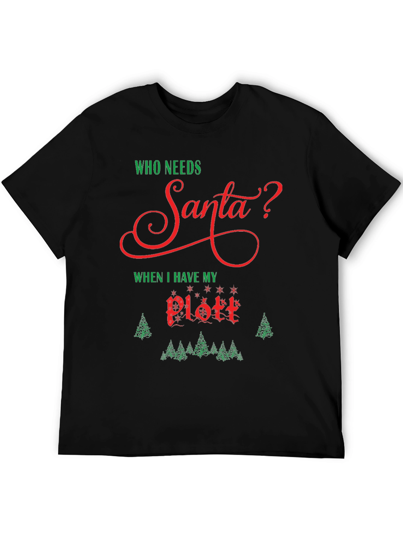 Black Who Needs Santa? 'Plott' T-Shirt view 5