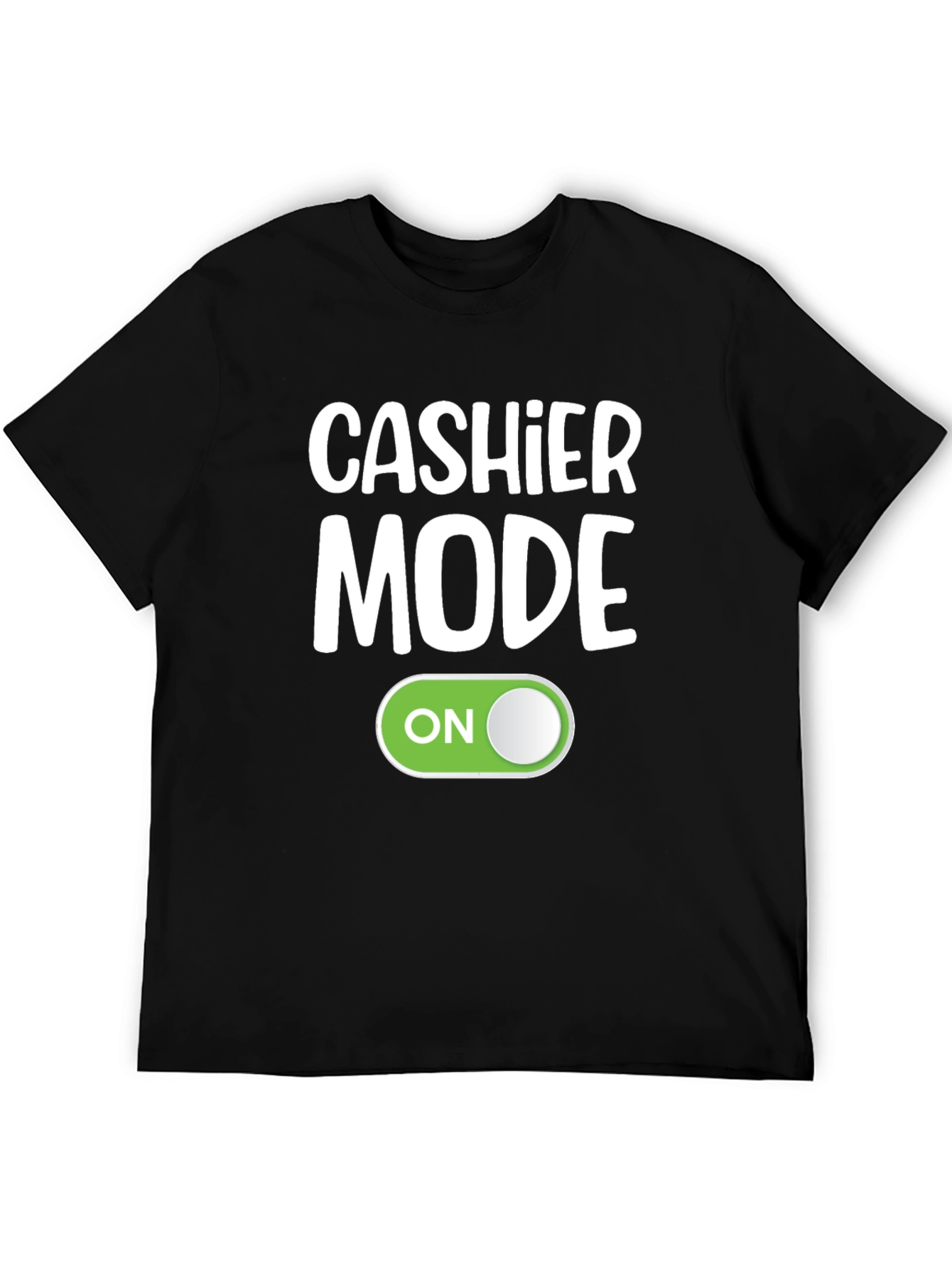 Black Cashier Mode On Black T-Shirt Funny Employee Gift view 5