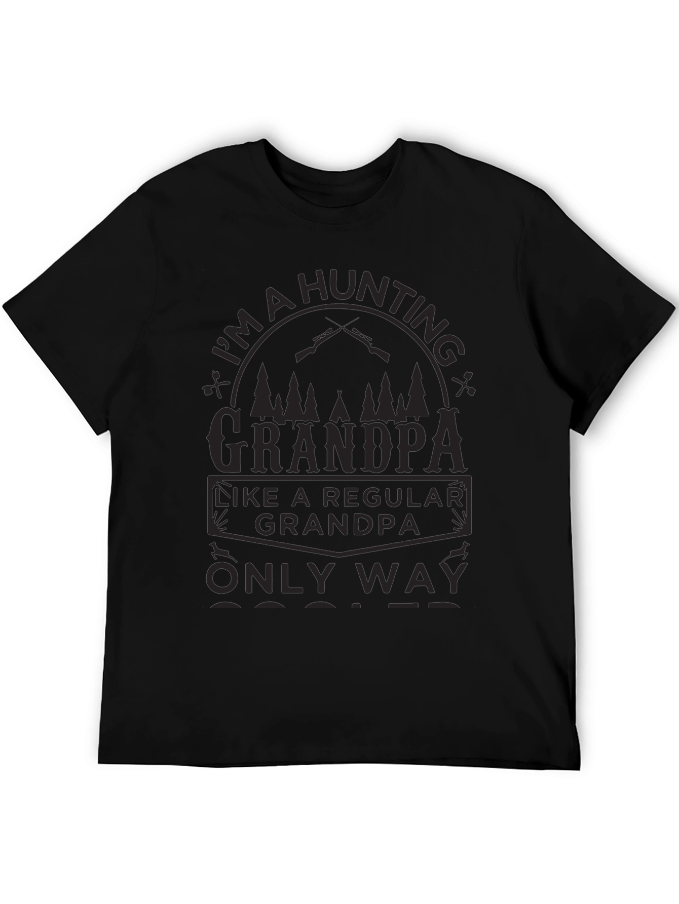 Black Hunting Grandpa T-Shirt view 5