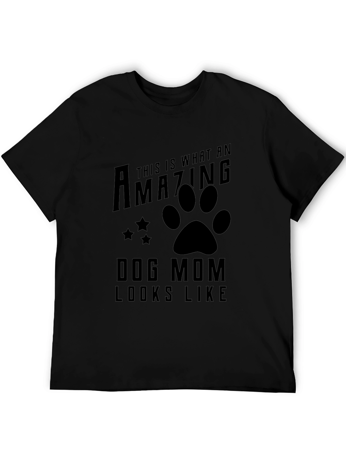Black Amazing Dog Mom T-Shirt - Black Graphic Tee view 5
