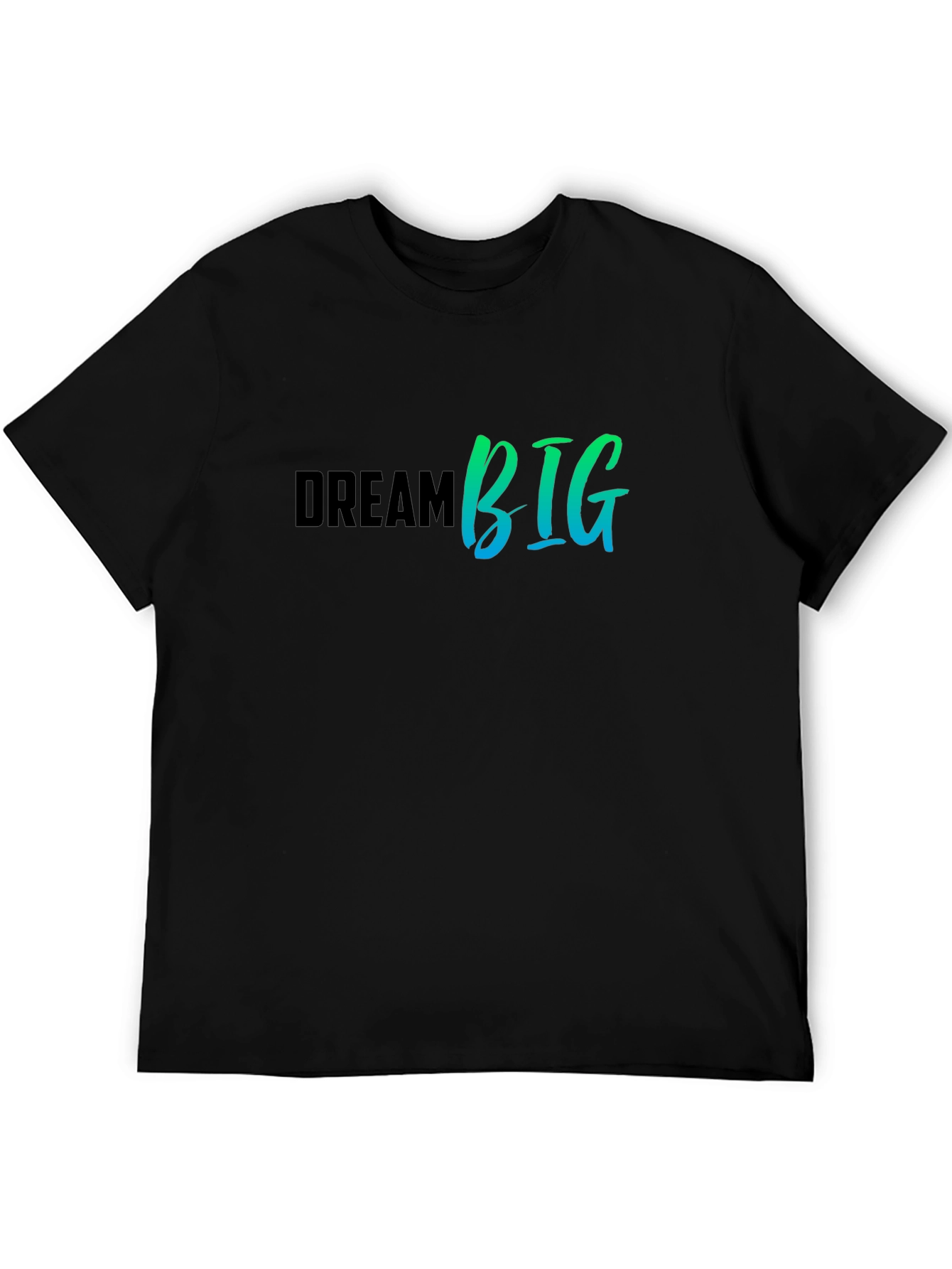 Black Dream Big Graphic Tee - Black Cotton T-Shirt view 5