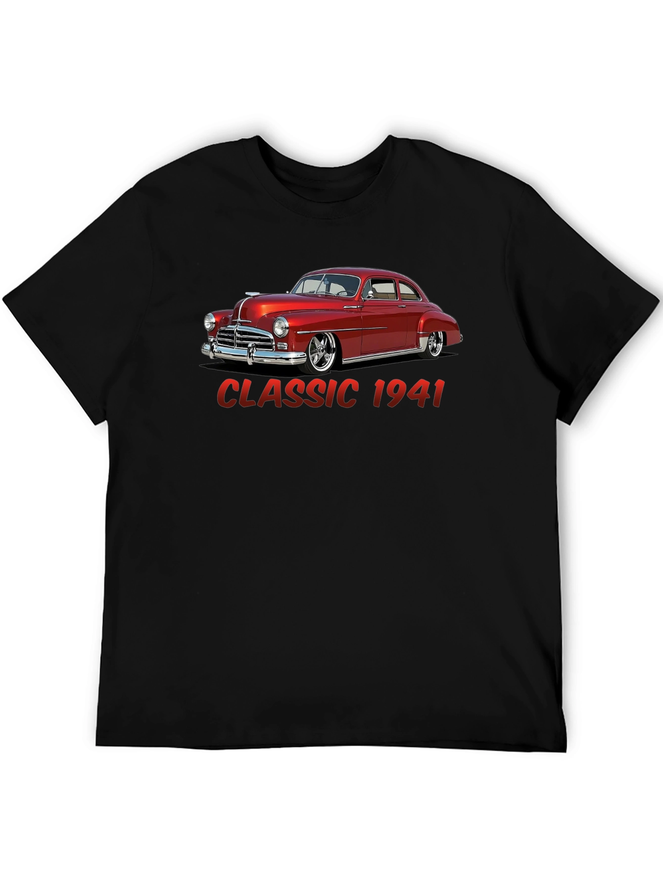 Black Classic 1941 Car Graphic T-Shirt view 5