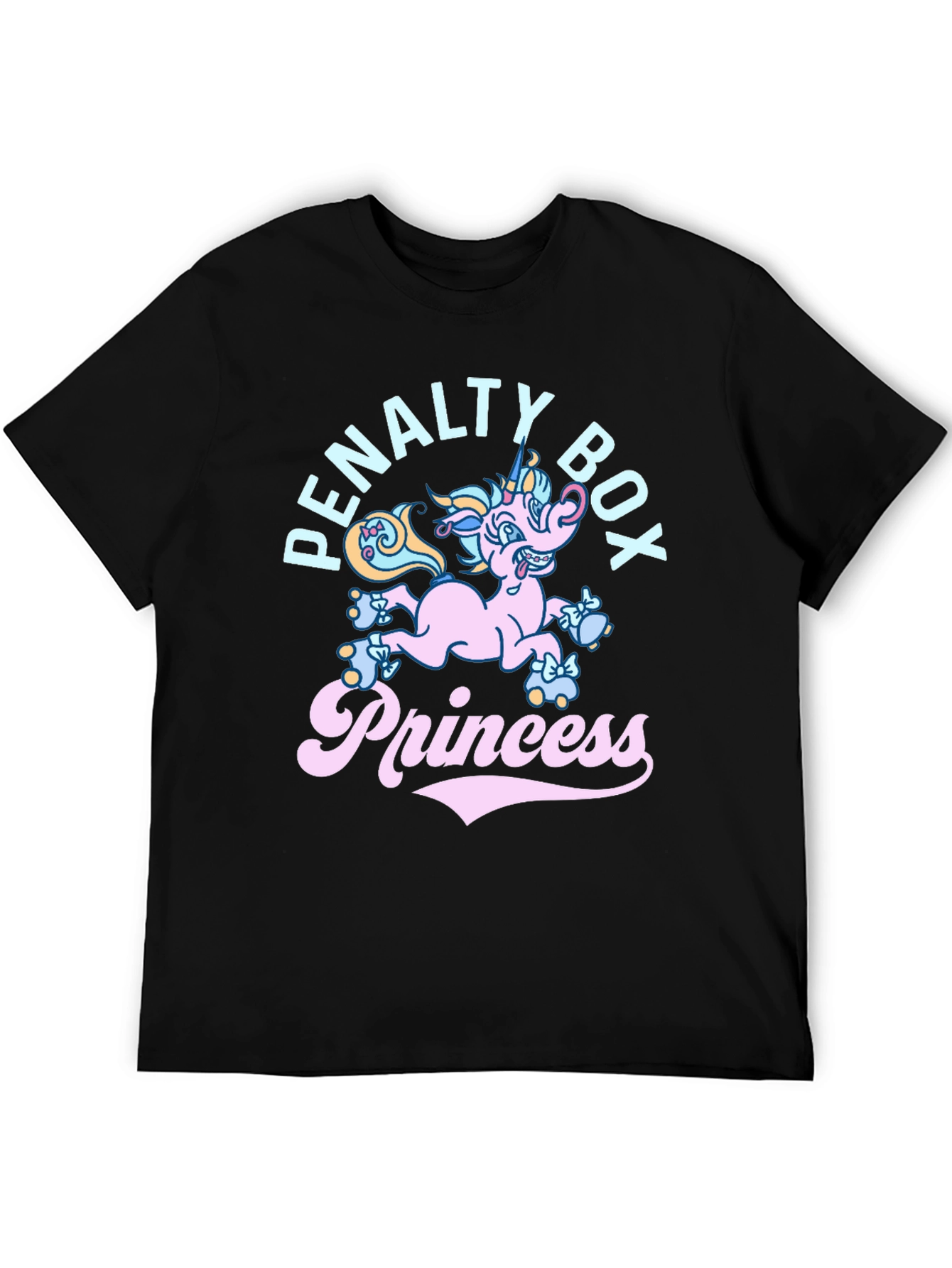 Black Penalty Box Princess T-Shirt - Funny Unicorn Tee view 5