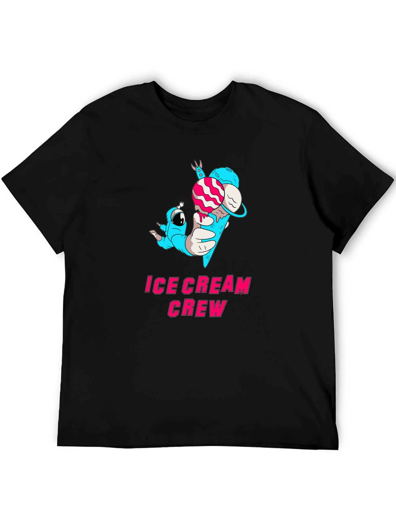 Black Ice Cream Crew Graphic Tee - Black Cotton Blend view 5