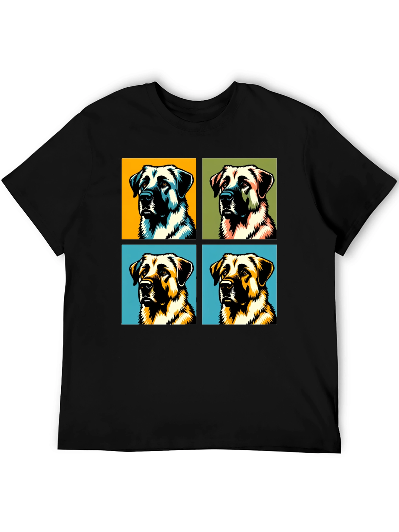 Black Dog Pop Art Black T-Shirt view 5