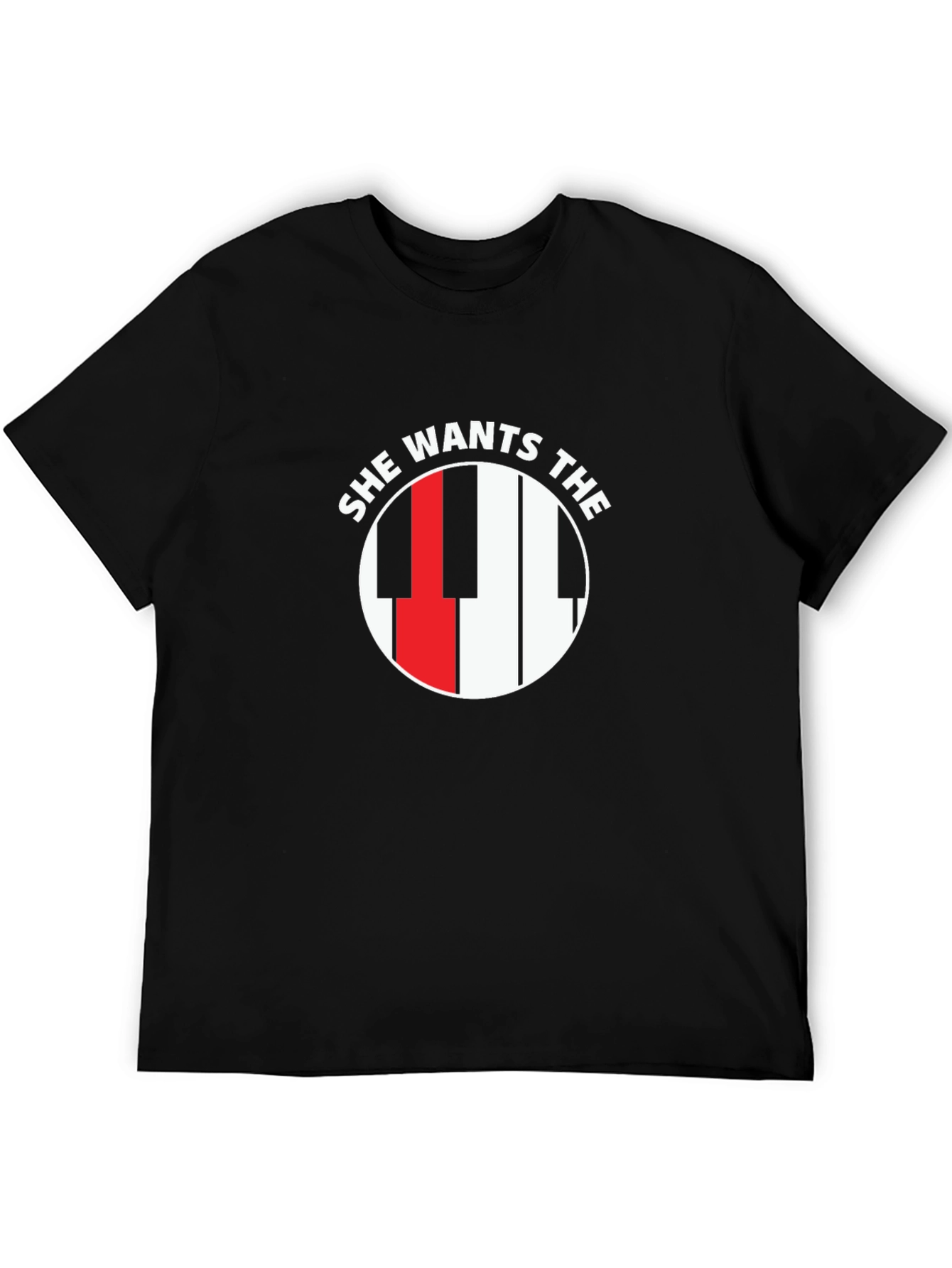 Black She Wants The Piano T-Shirt view 5