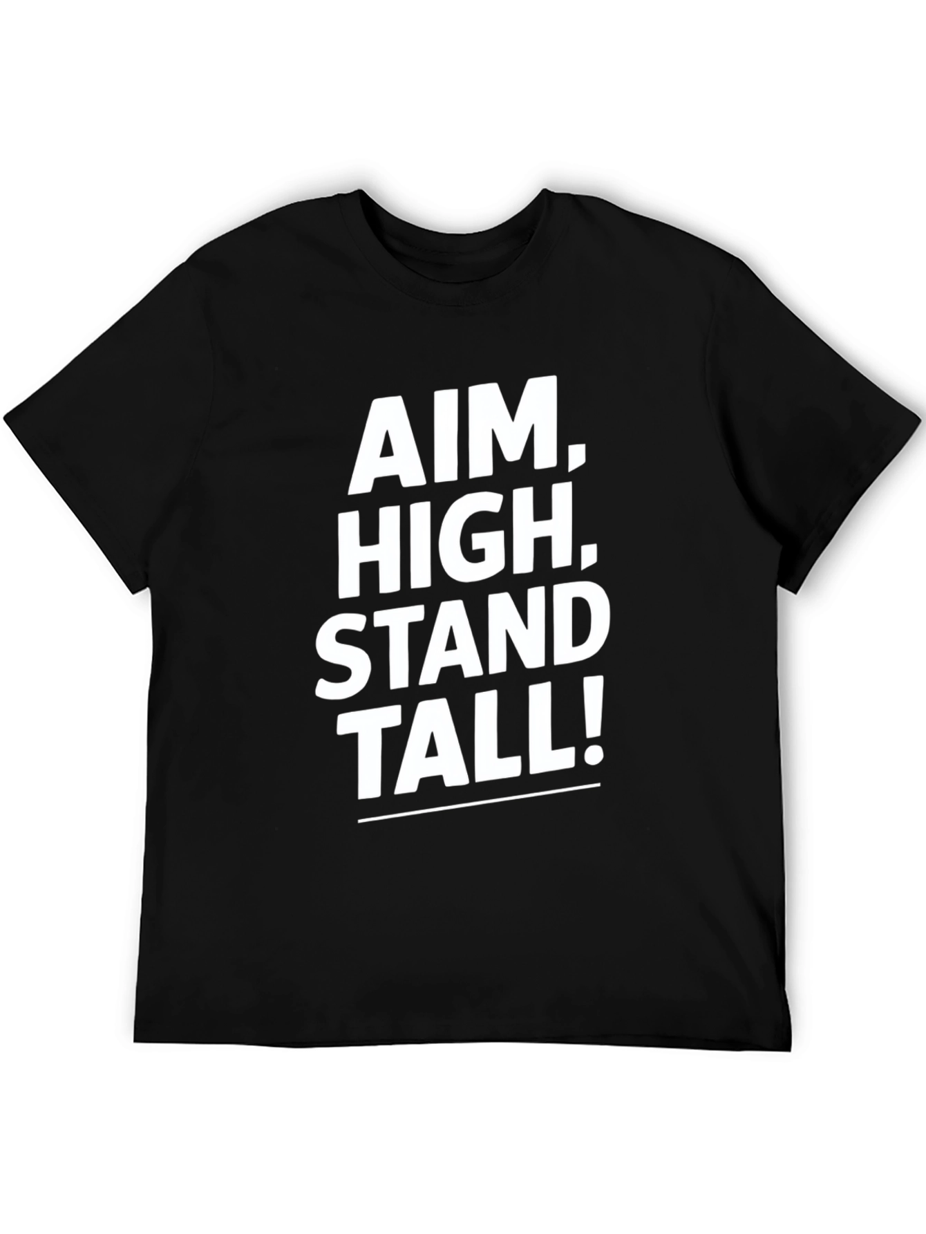 Black Aim High Stand Tall Black Graphic T-Shirt view 5