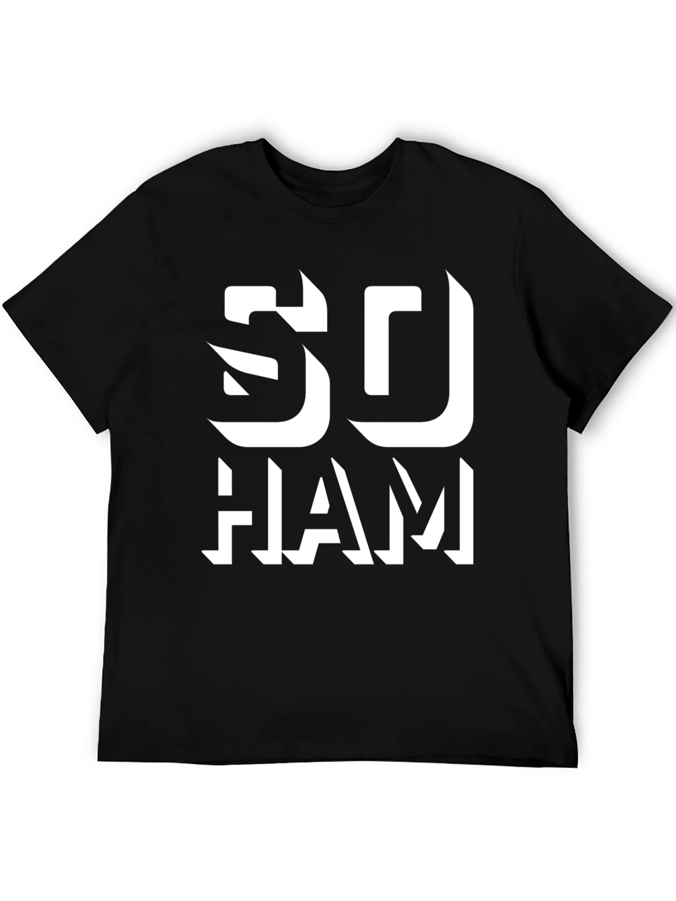 Black So Ham Graphic T-Shirt - Black Cotton Blend Casual Wear view 5