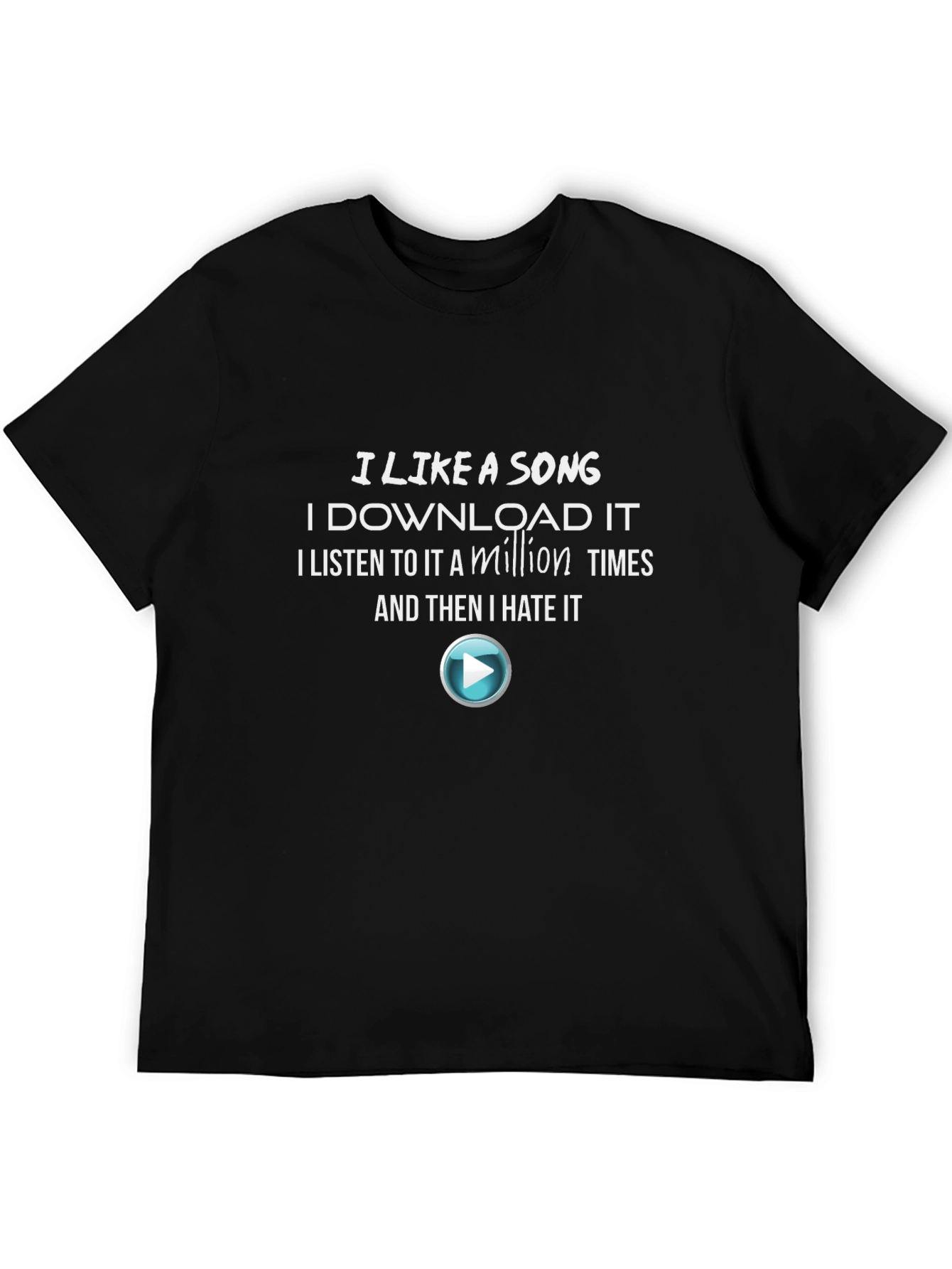 Black Funny 'I Like a Song' Graphic T-Shirt view 5