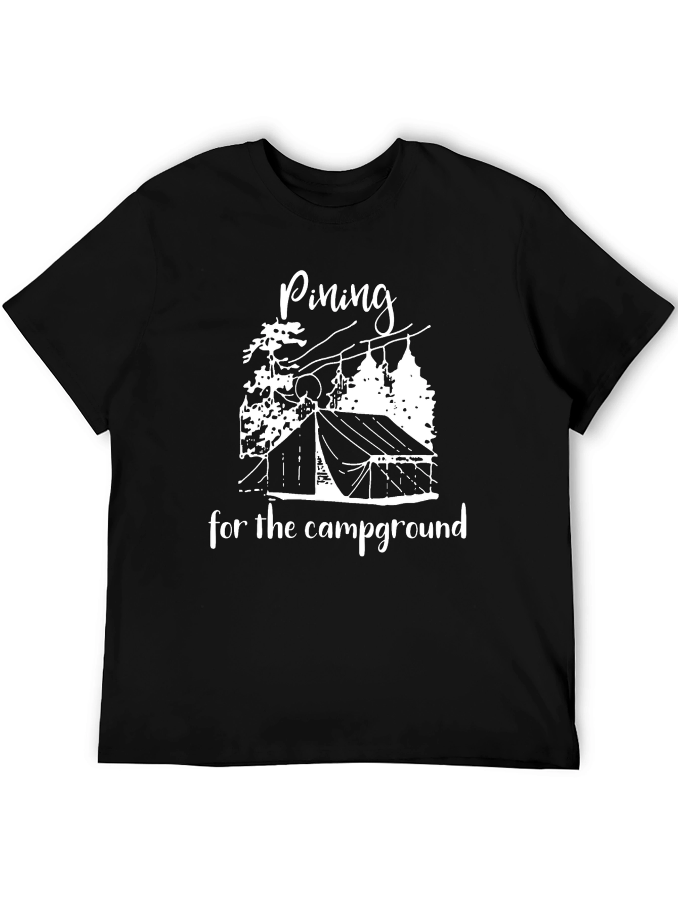 Black Pining for the Campground Graphic T-Shirt view 5