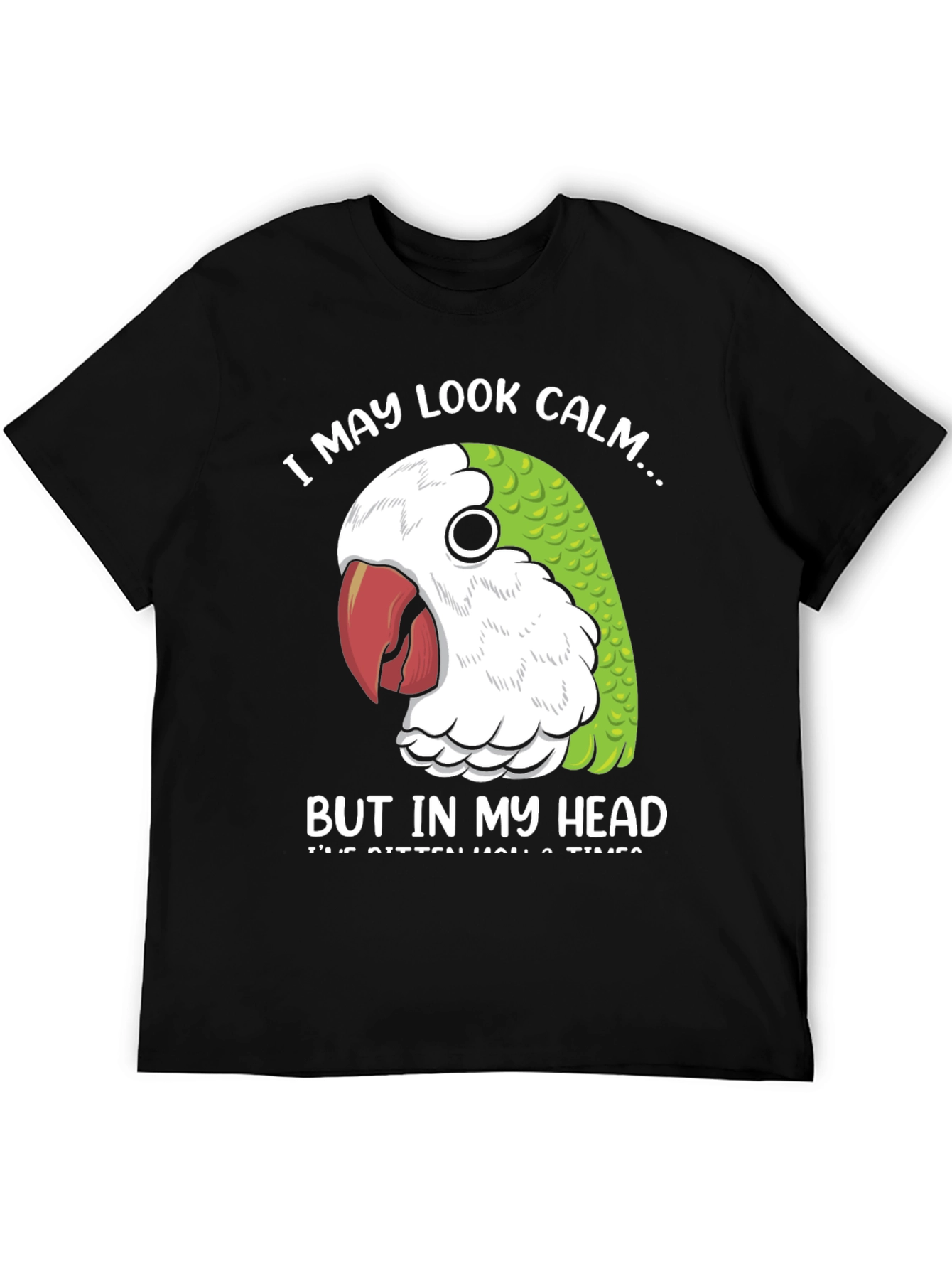 Black Calm Parrot T-Shirt view 5