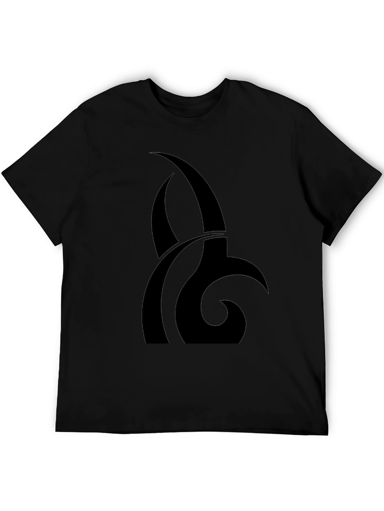 Black Black Graphic Tee - Abstract Design view 5