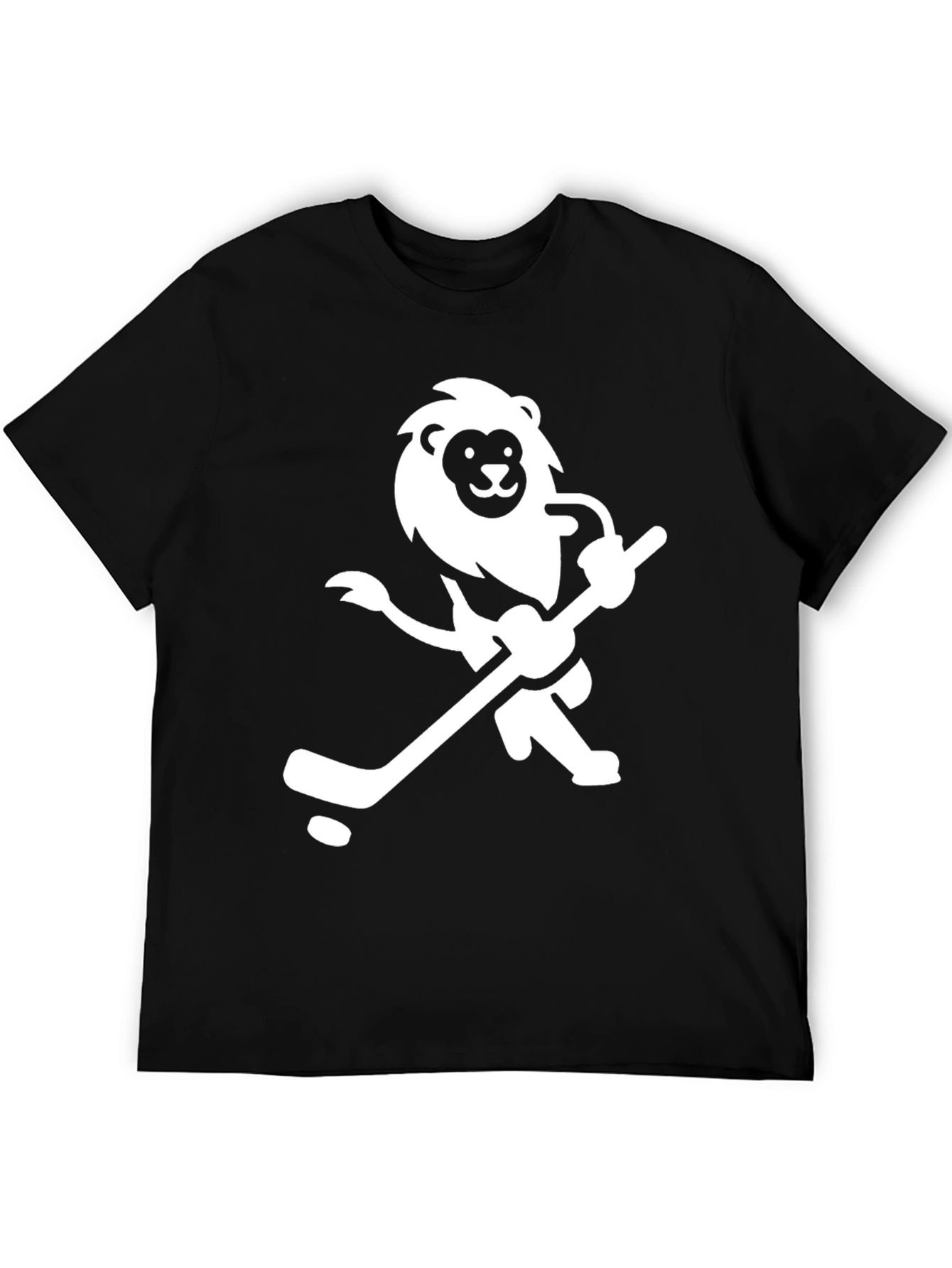 Black Lion Hockey T-Shirt - Black Cotton Graphic Tee view 5