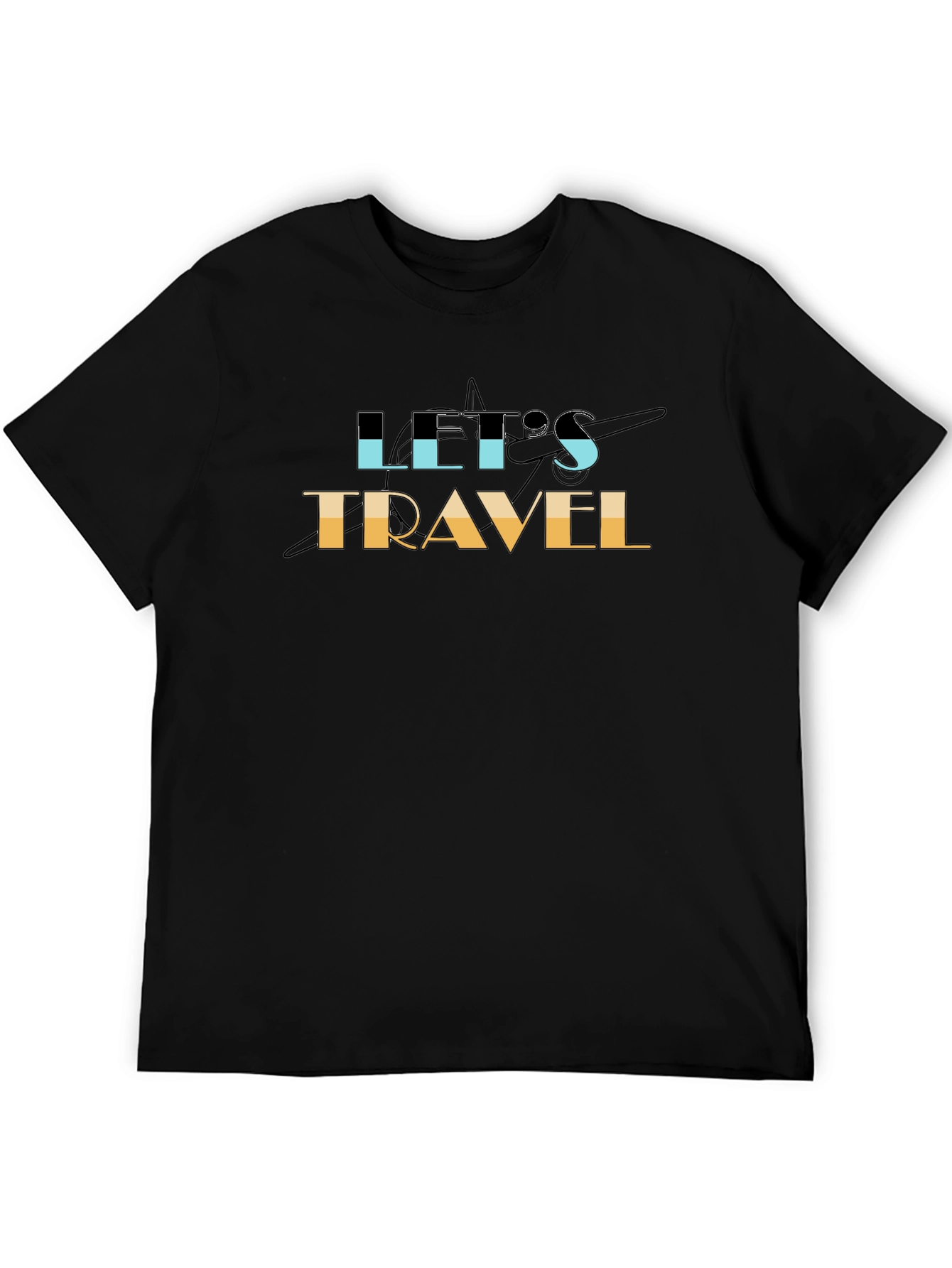 Black Let's Travel Graphic Tee - Adventure Awaits! view 5
