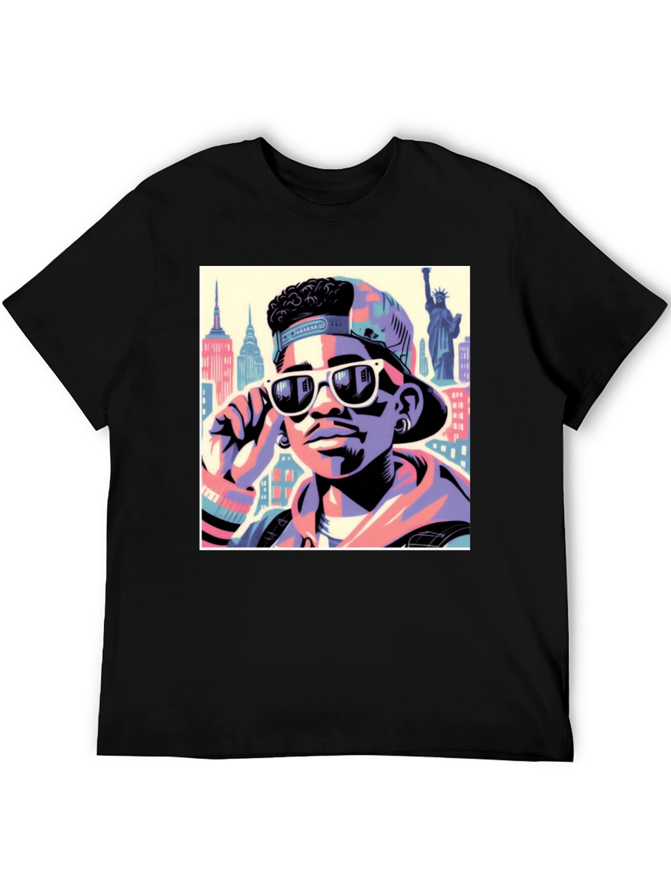 Black Fresh Prince Style T-Shirt - Cool Graphic Tee view 5