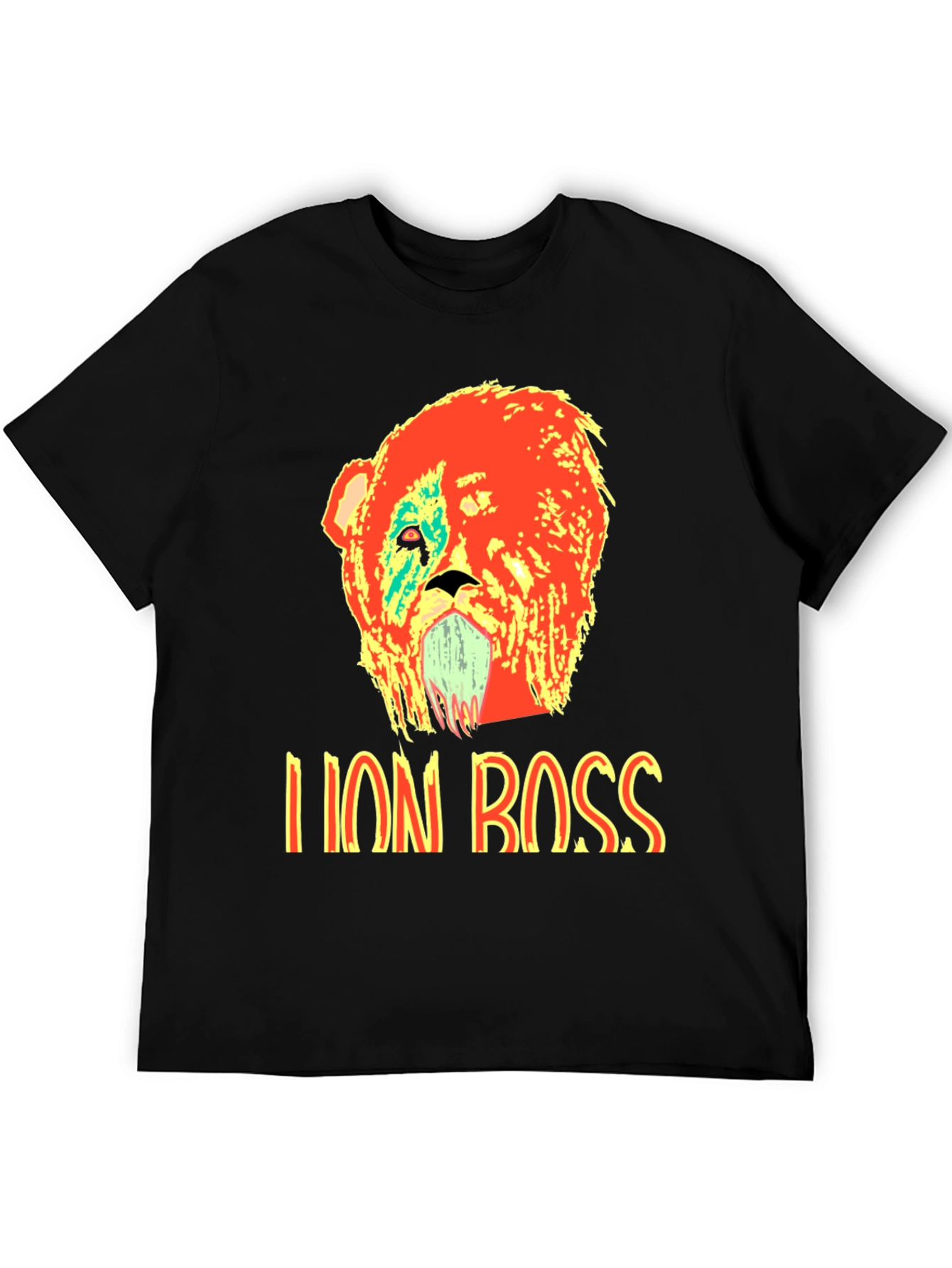 Black Lion Boss Graphic T-Shirt - Bold Design view 5
