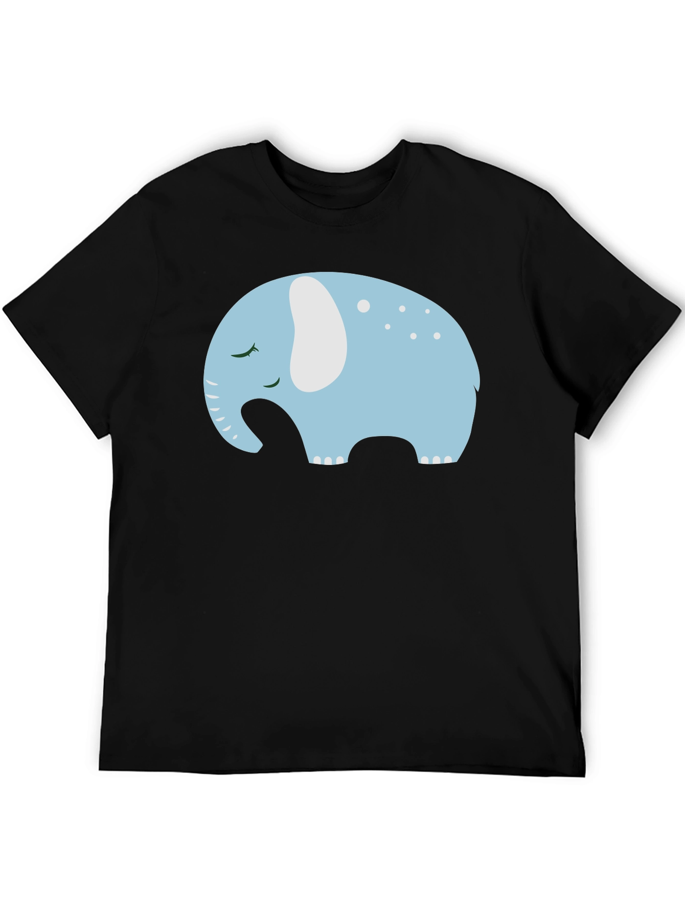 Black Cute Sleeping Elephant Graphic Tee view 5