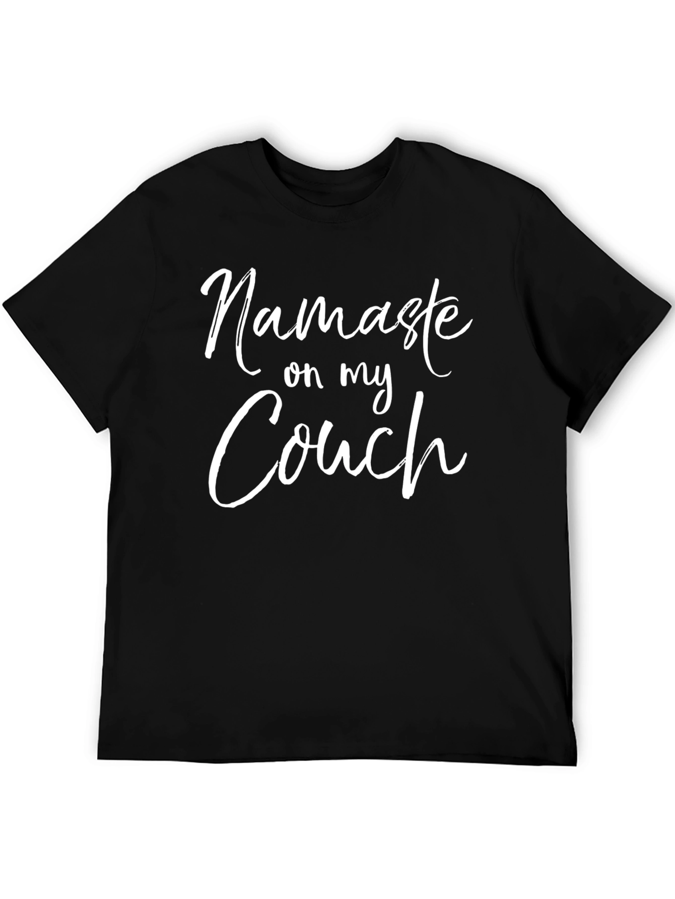 Black Namaste on my Couch T-Shirt - Funny Yoga Tee view 5