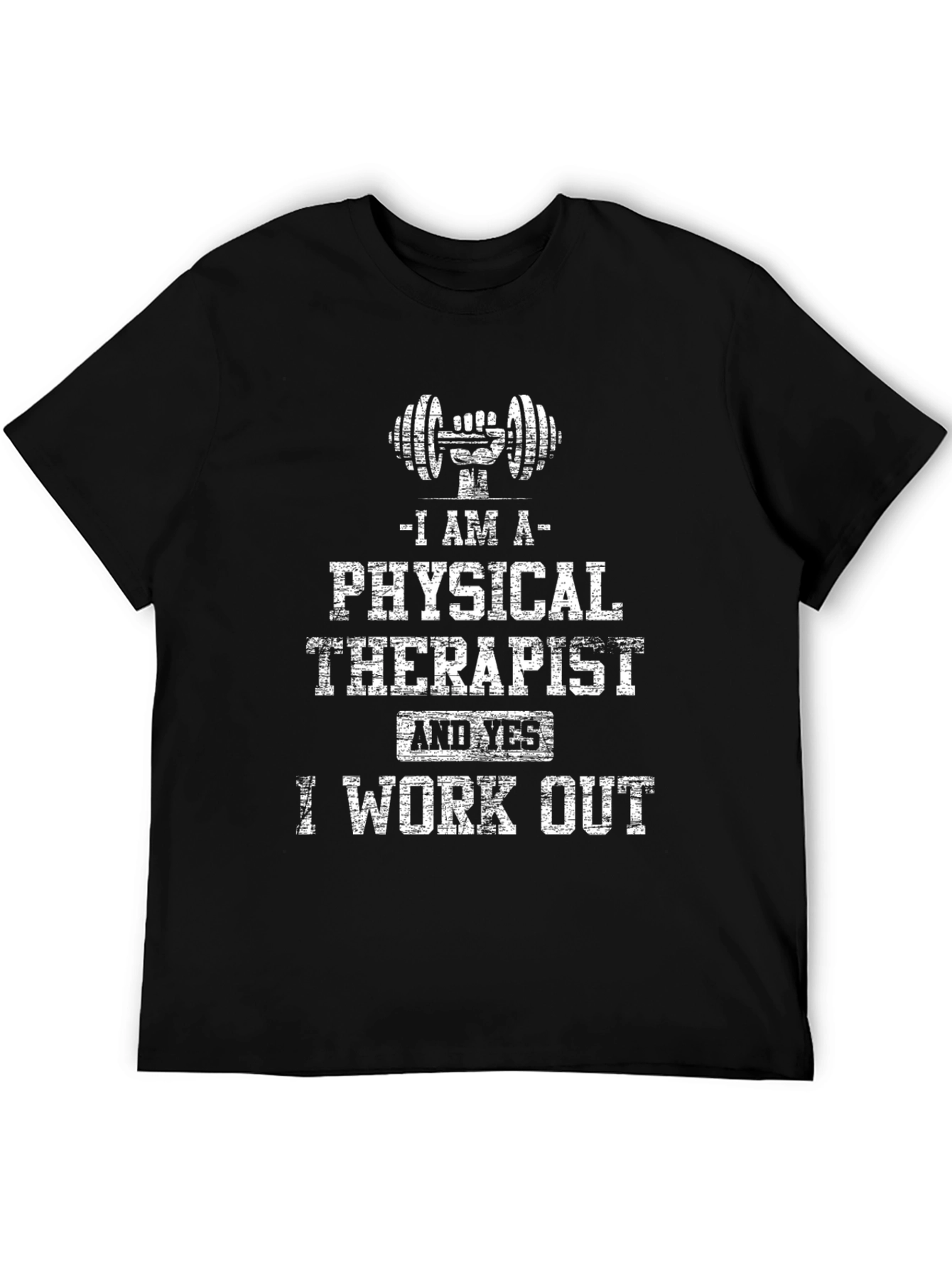 Black Physical Therapist Workout T-Shirt - Gym Gift view 5