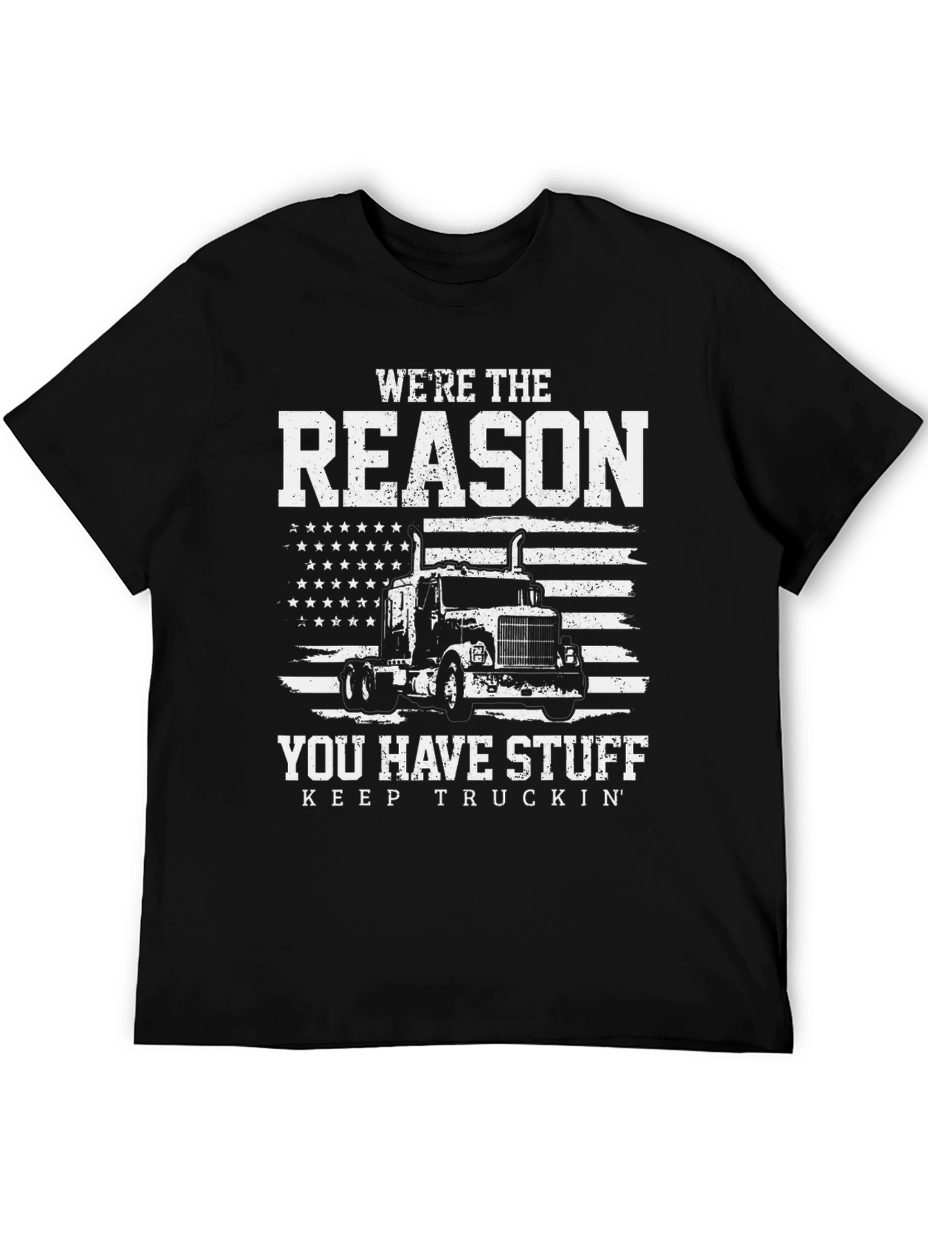 Black Truck Driver T-Shirt - Reason You Have Stuff view 5
