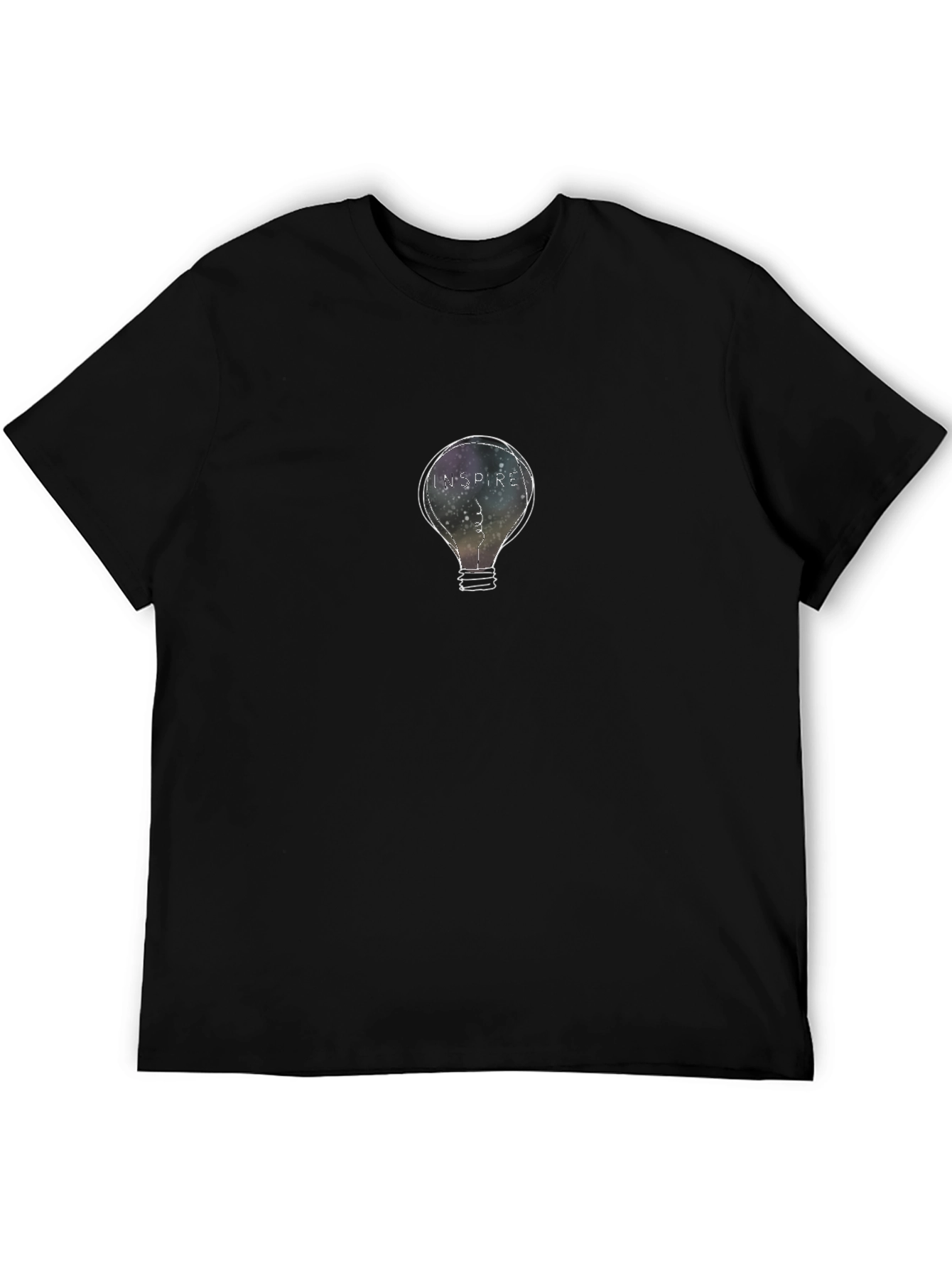 Black Inspire Lightbulb Graphic Tee - Unisex Black T-Shirt view 5