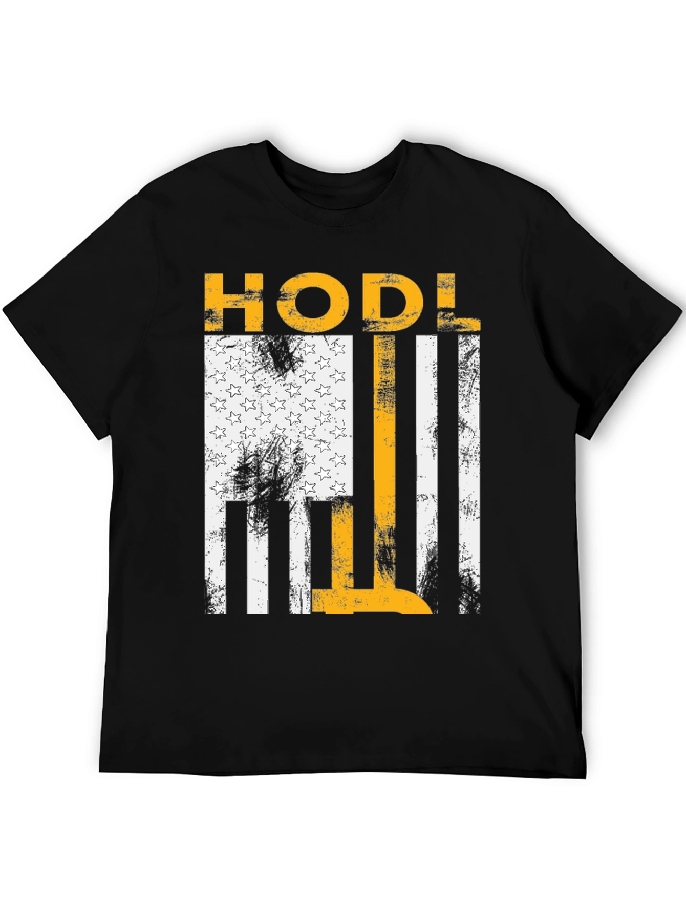 Black HODL American Flag Style Graphic Tee view 5
