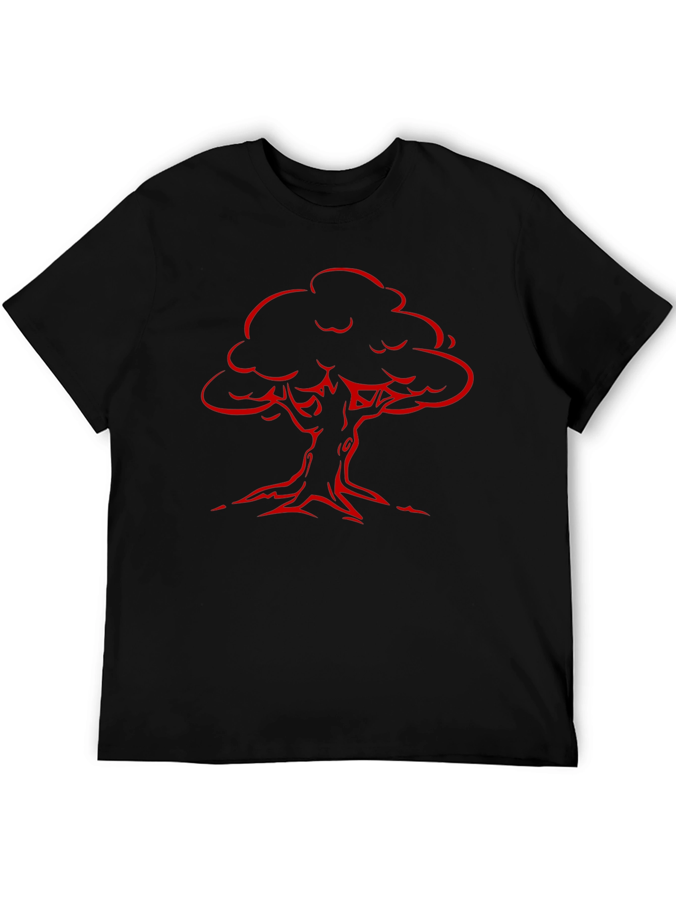 Black Red Tree Graphic Black T-Shirt view 5