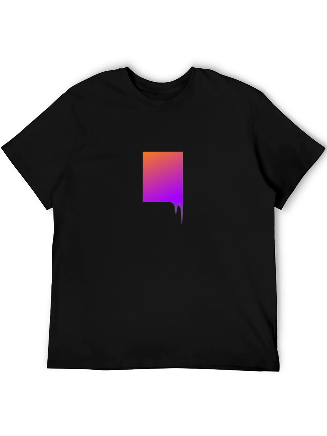 Black Gradient Square Drip Graphic Tee - Trendy Casual Wear view 5