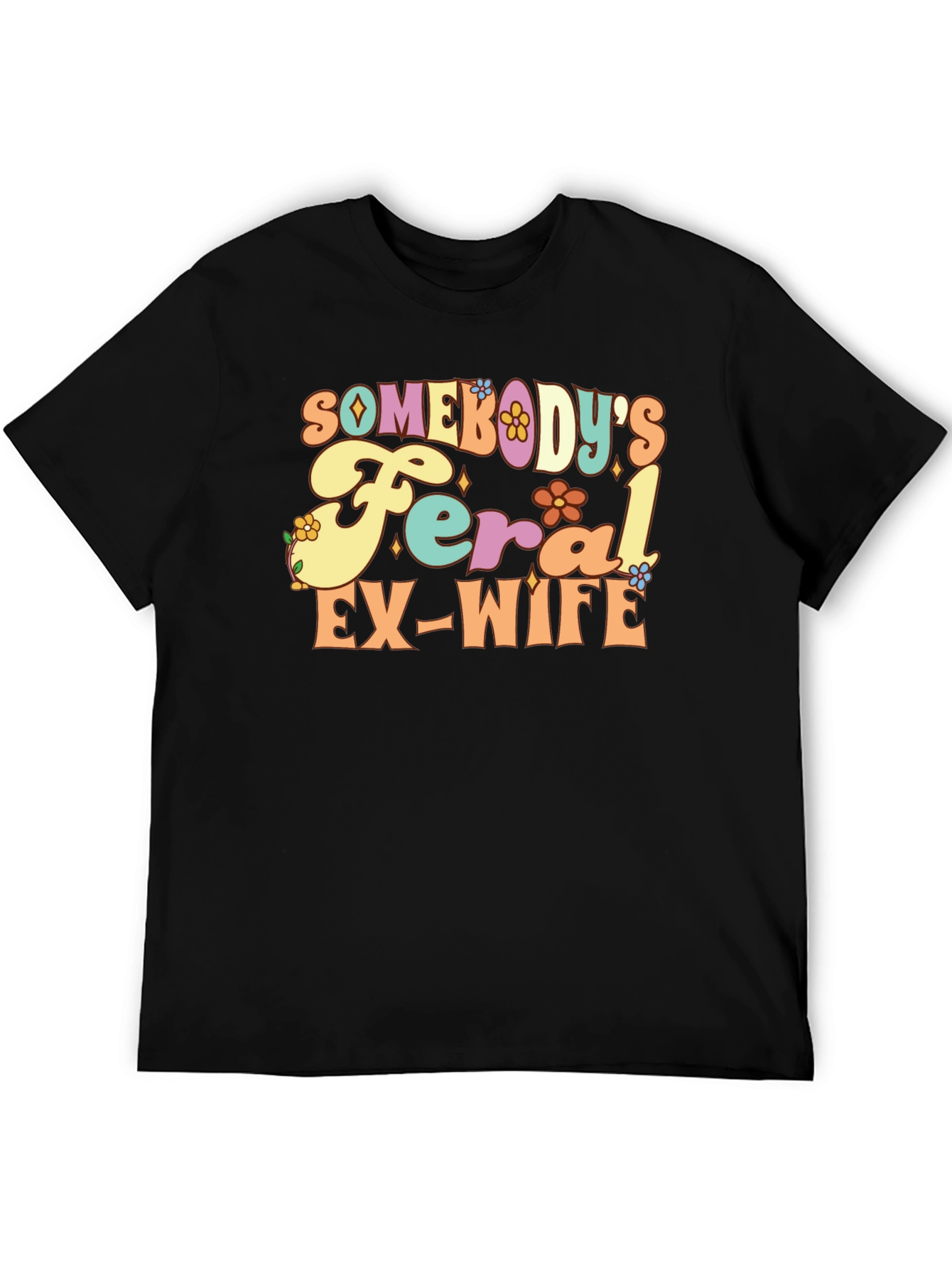 Black Feral Ex-Wife Graphic Tee - Funny Slogan Shirt view 5