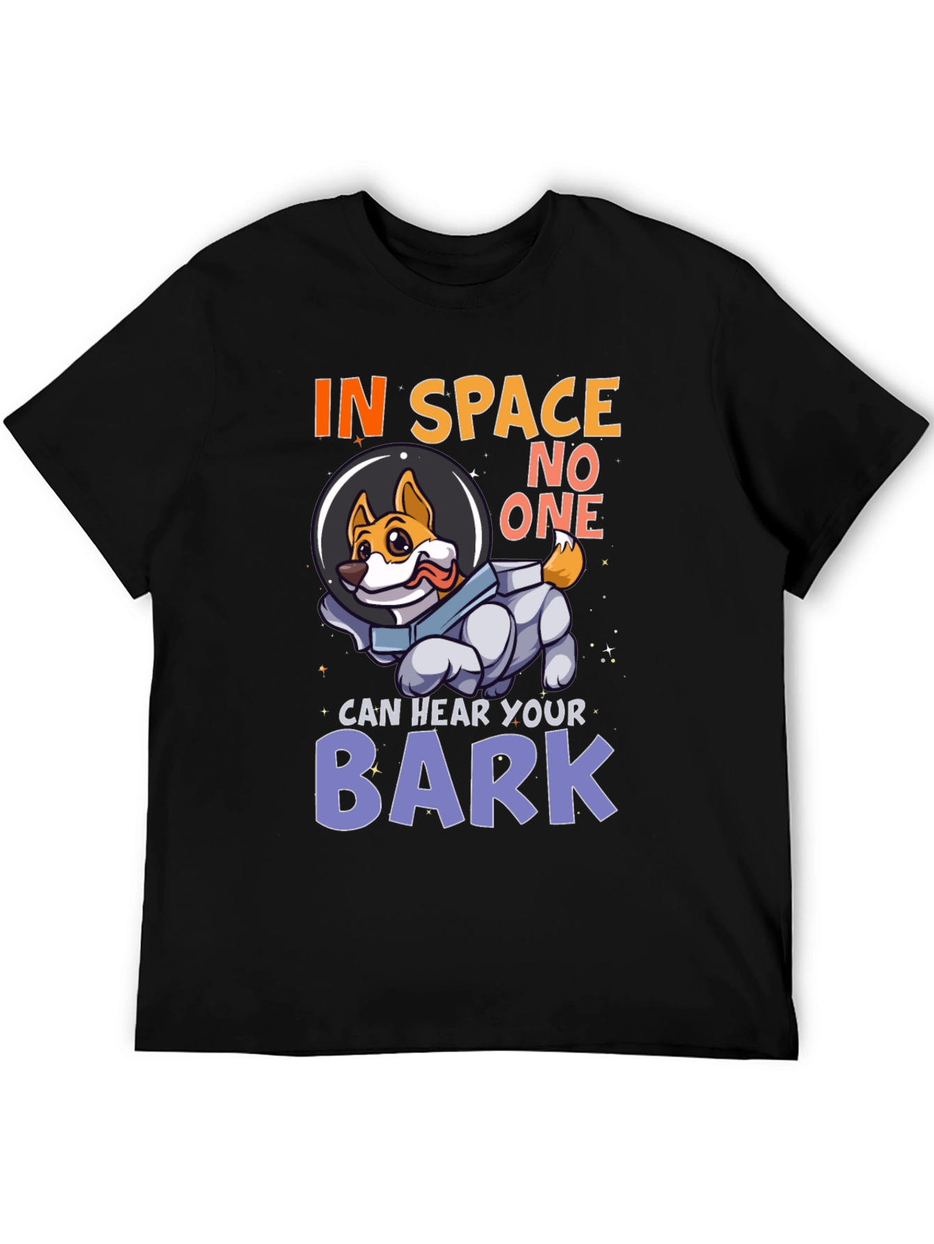 Black In Space No One Can Hear Your Bark Dog T-Shirt view 5